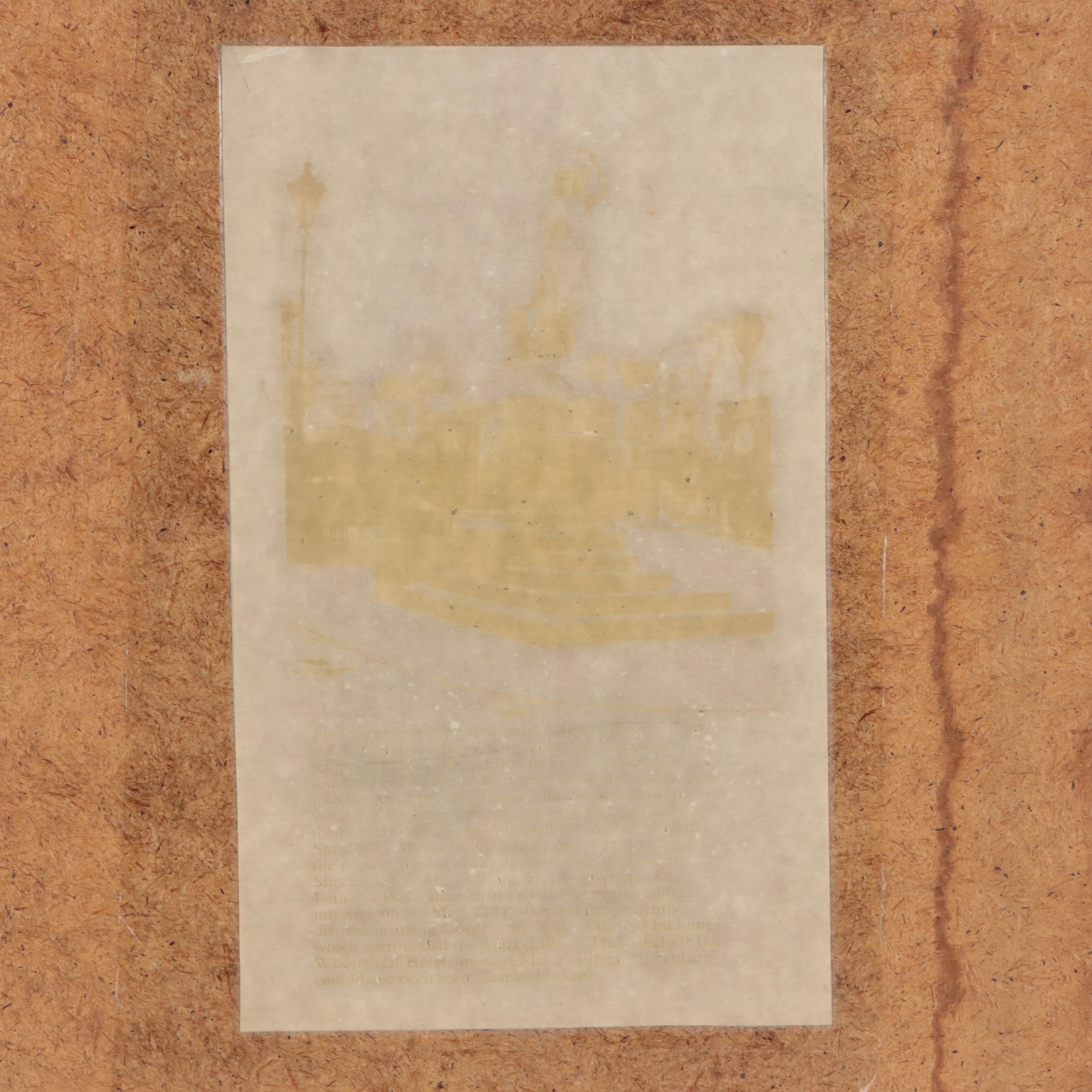 Desmond Wimsett Watercolor Painting of Statue, 1982