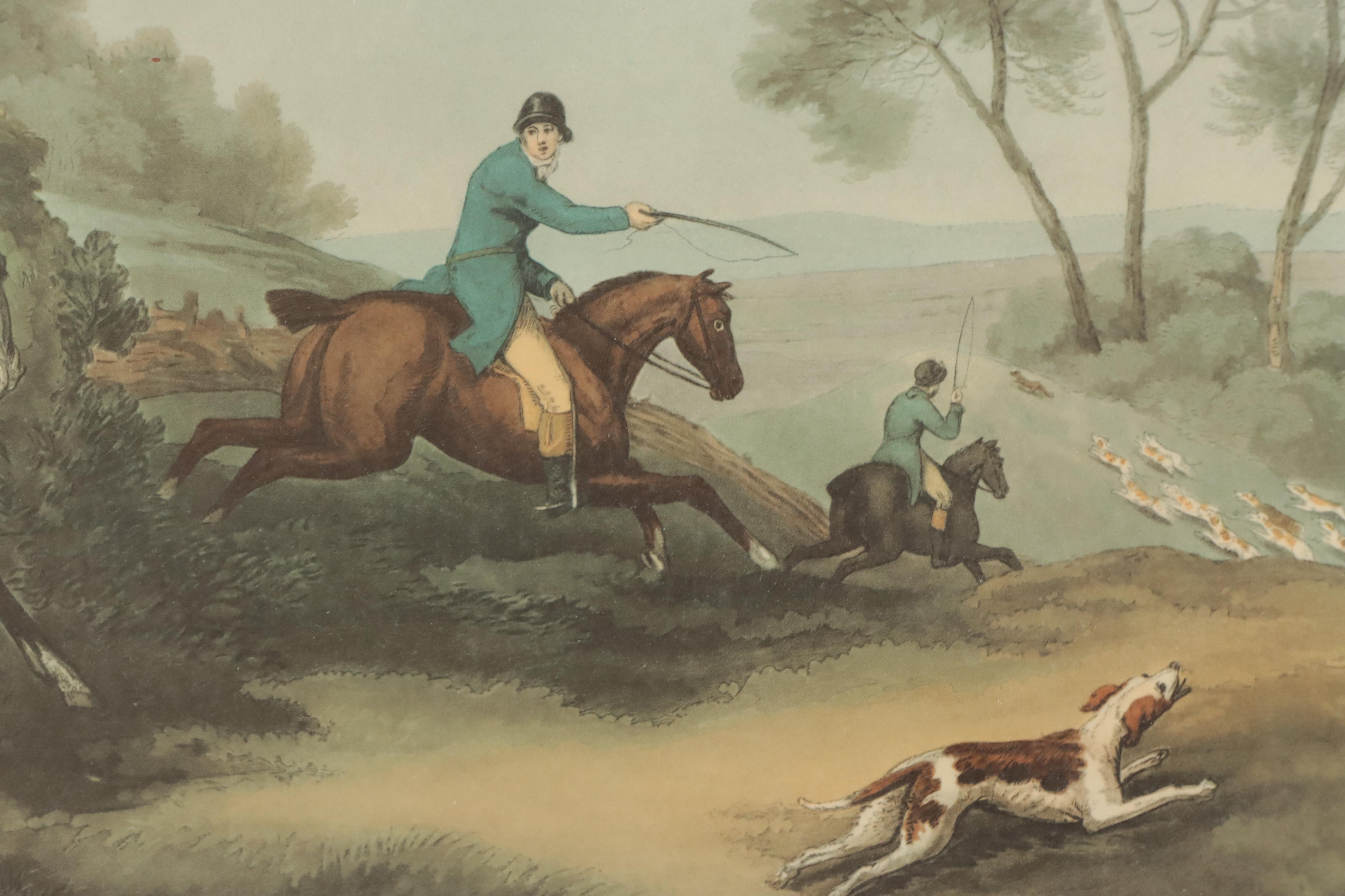 Offset Lithograph After William Howitt "Fox Hunting 2nd - La Chasse Au Renard"