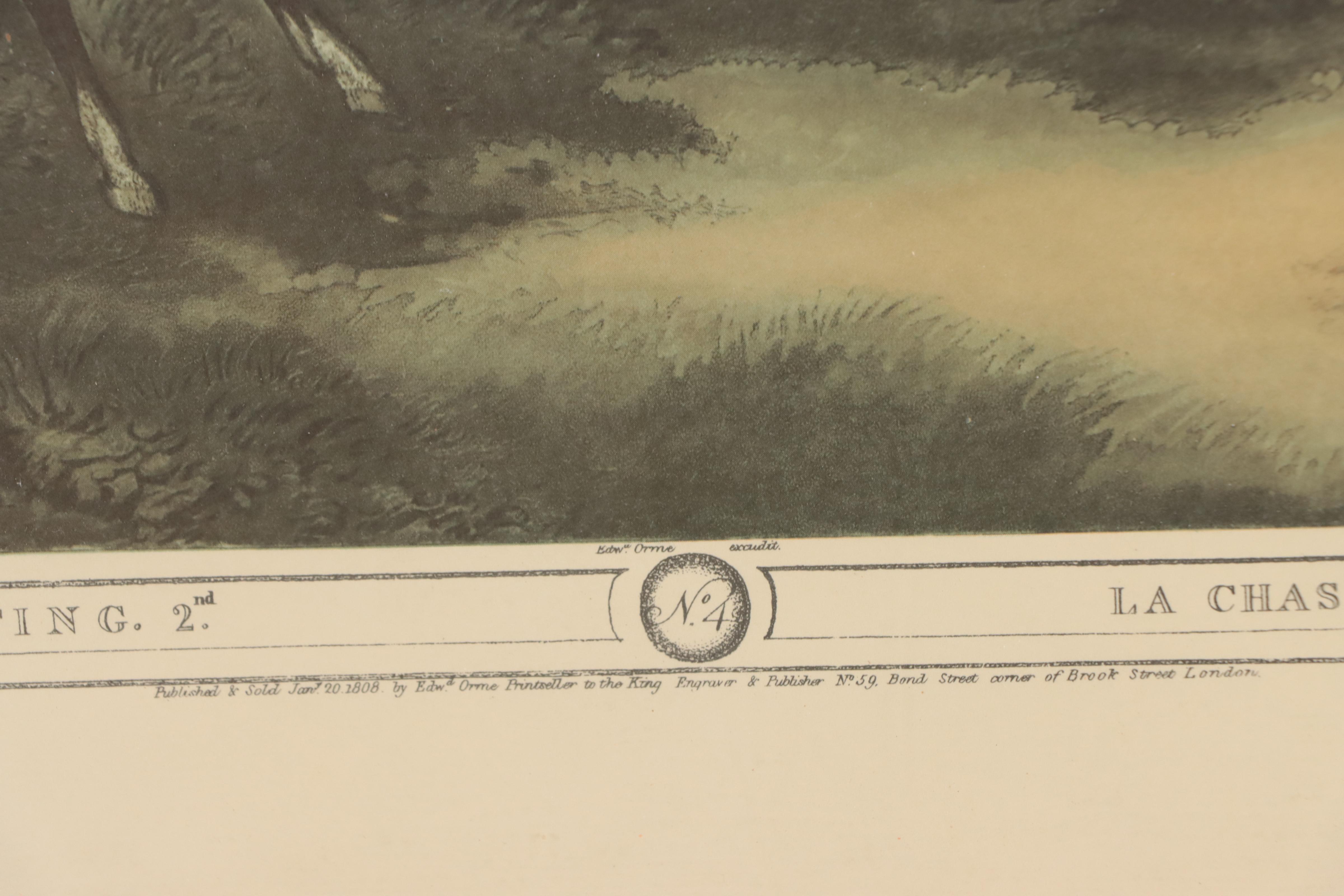 Offset Lithograph After William Howitt "Fox Hunting 2nd - La Chasse Au Renard"