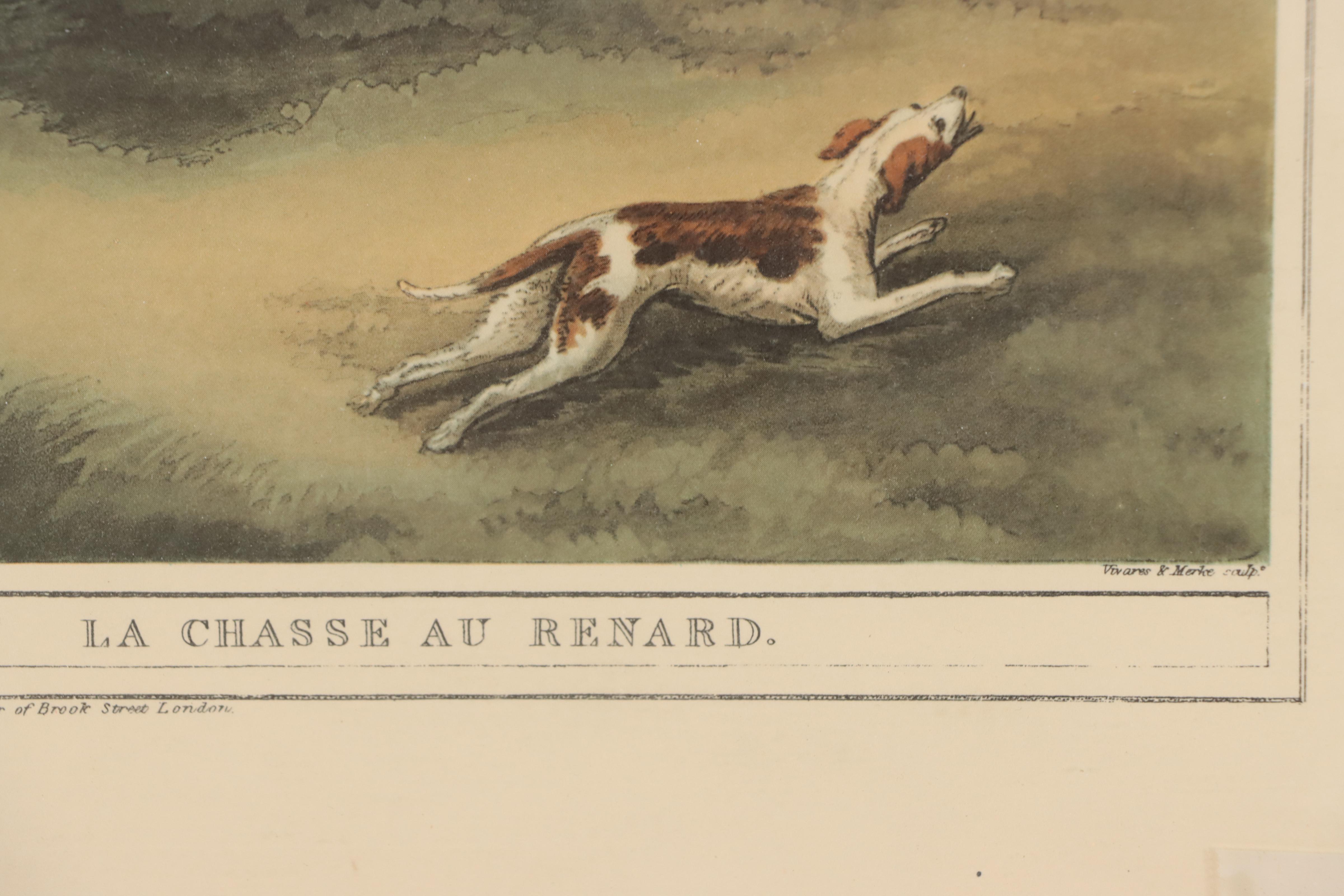 Offset Lithograph After William Howitt "Fox Hunting 2nd - La Chasse Au Renard"
