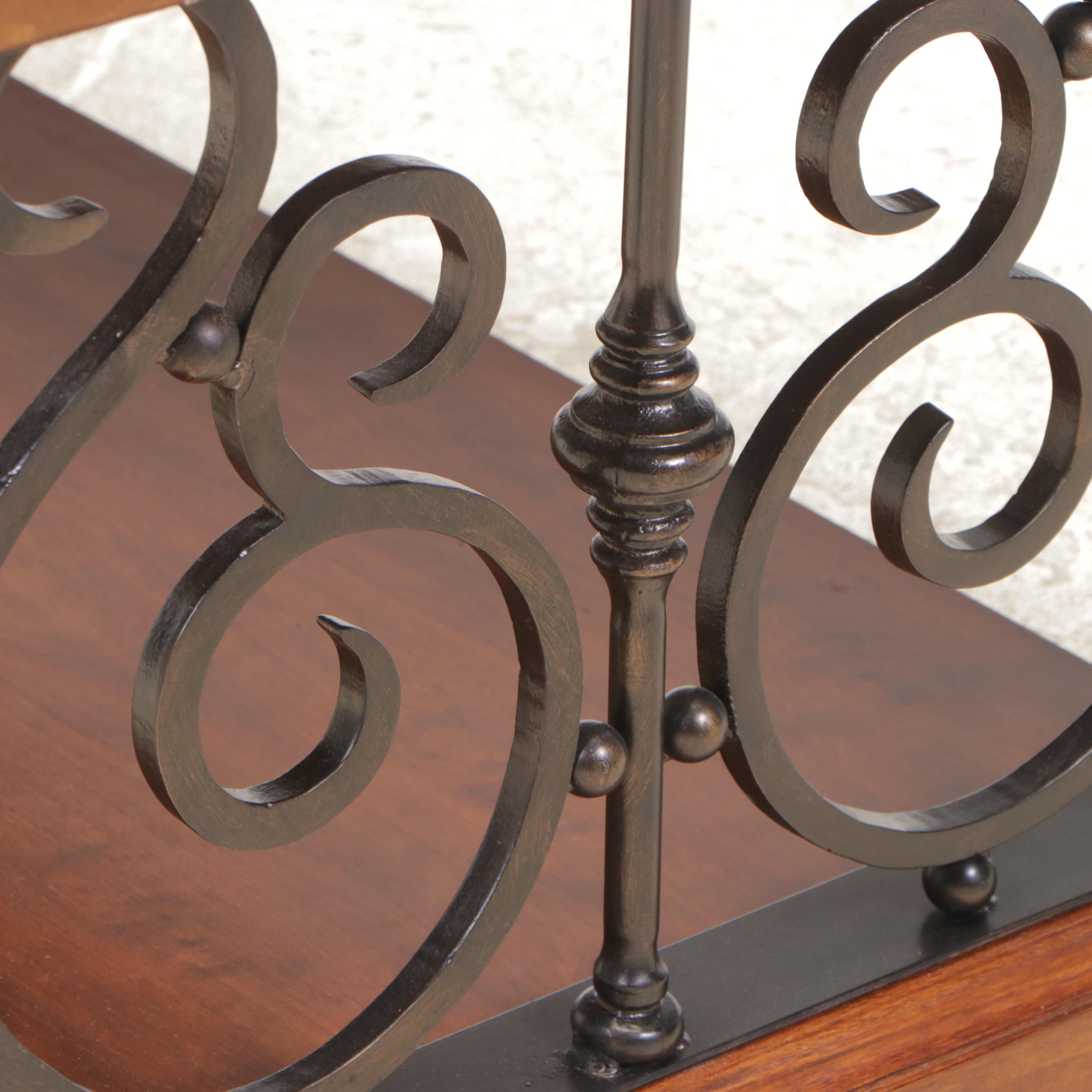 Lane Iron-Mounted Hardwood Two-Tier Coffee Table