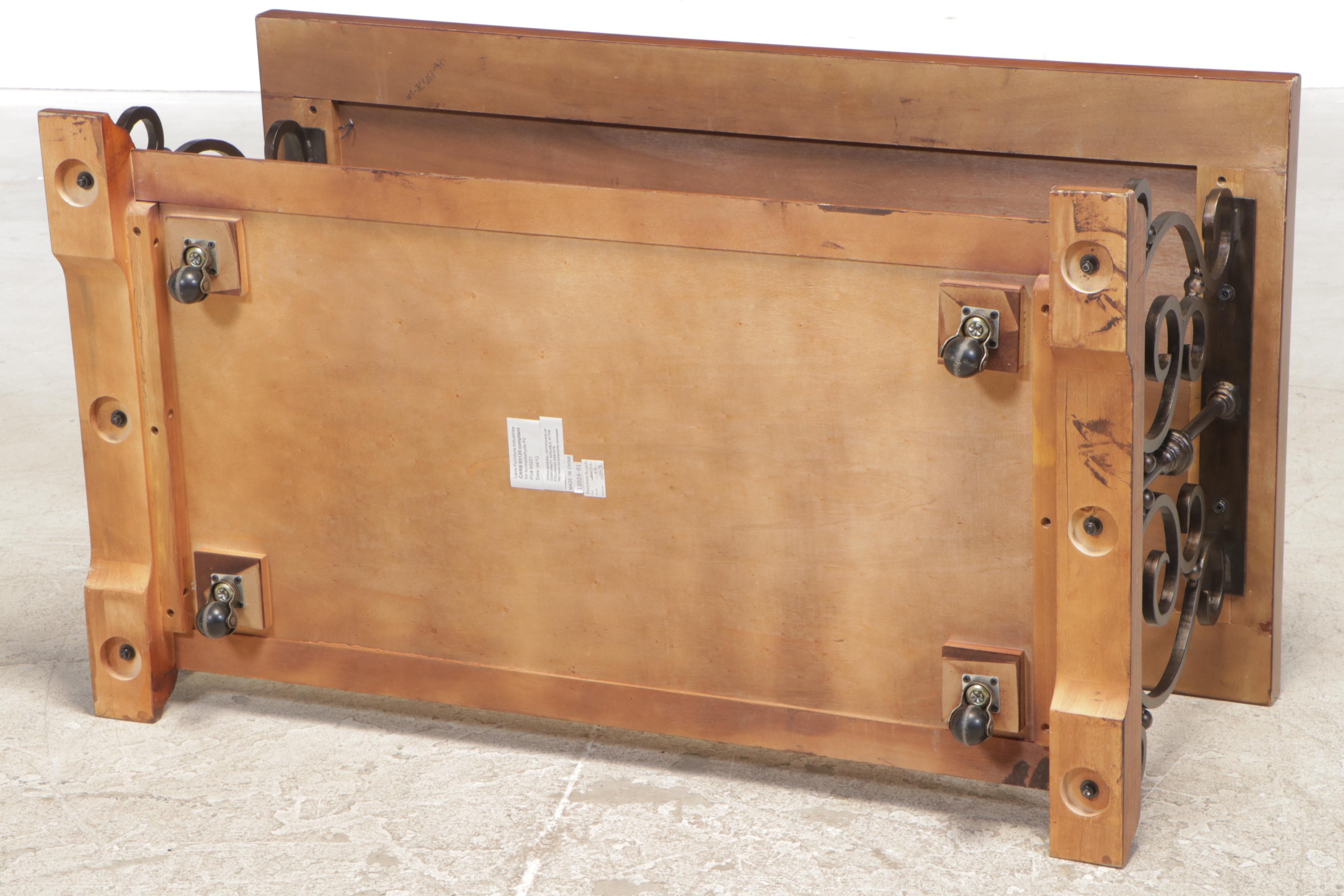 Lane Iron-Mounted Hardwood Two-Tier Coffee Table