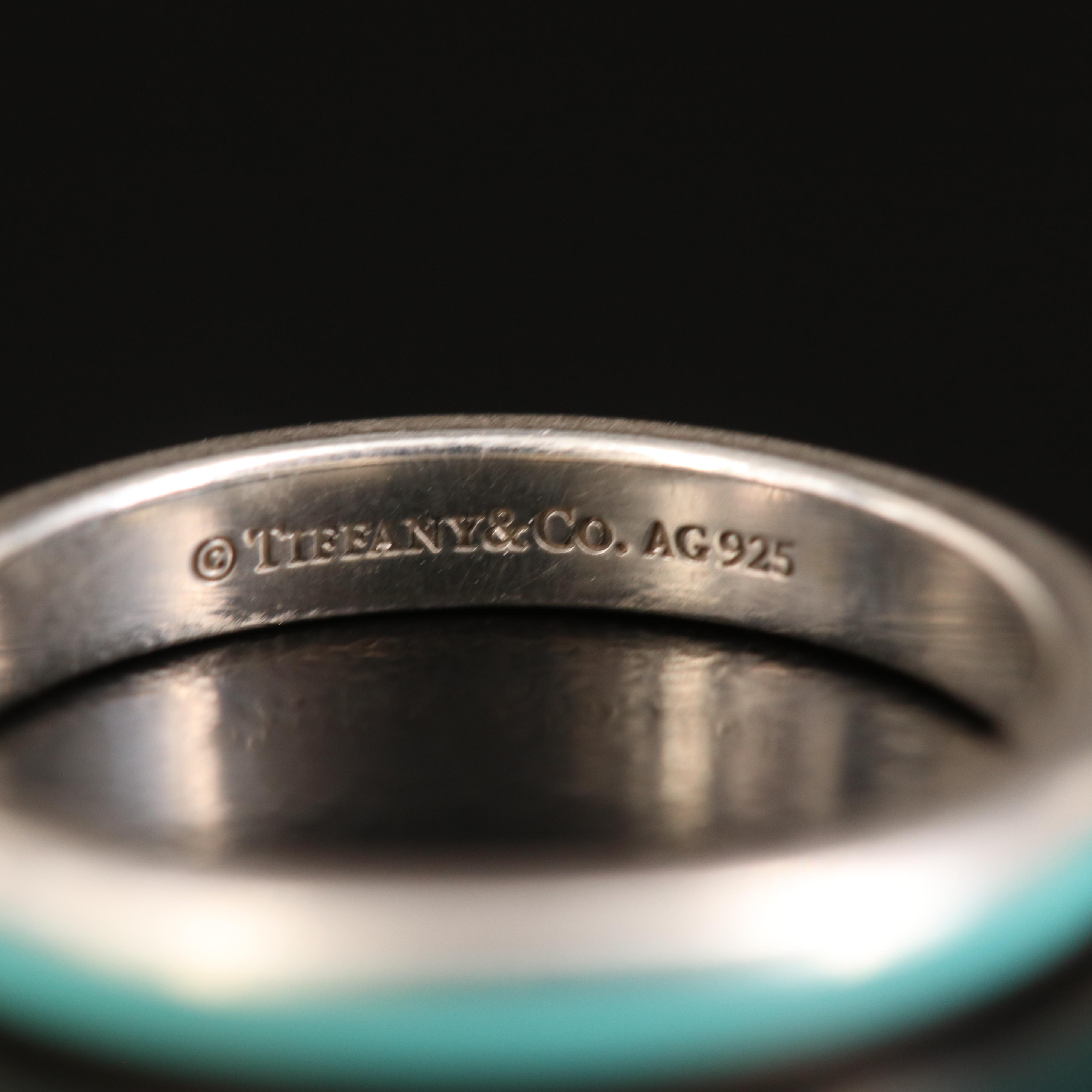 Tiffany & Co. Sterling Blue Enamel Ring