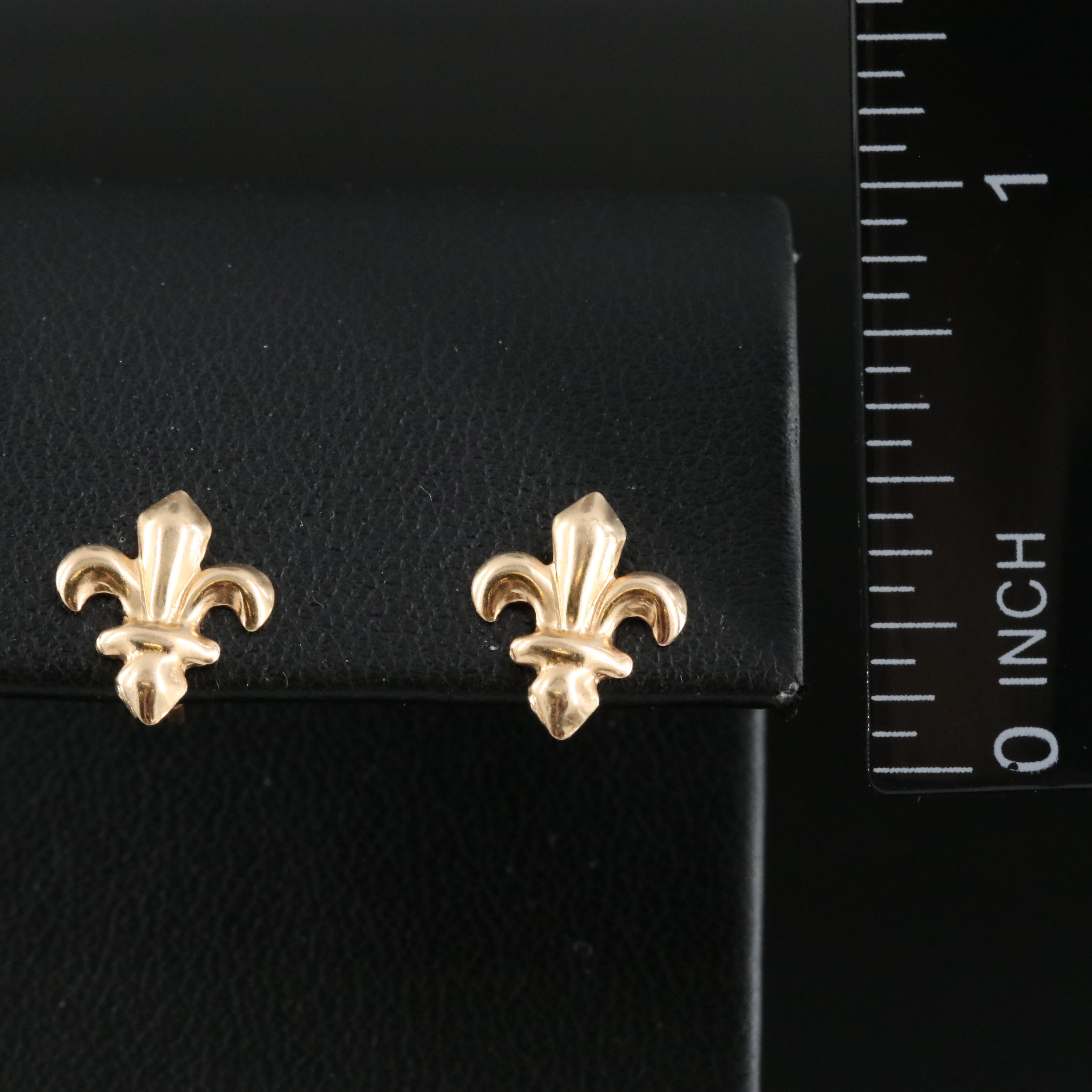 14K Fleur-de-Lis Stud Earrings
