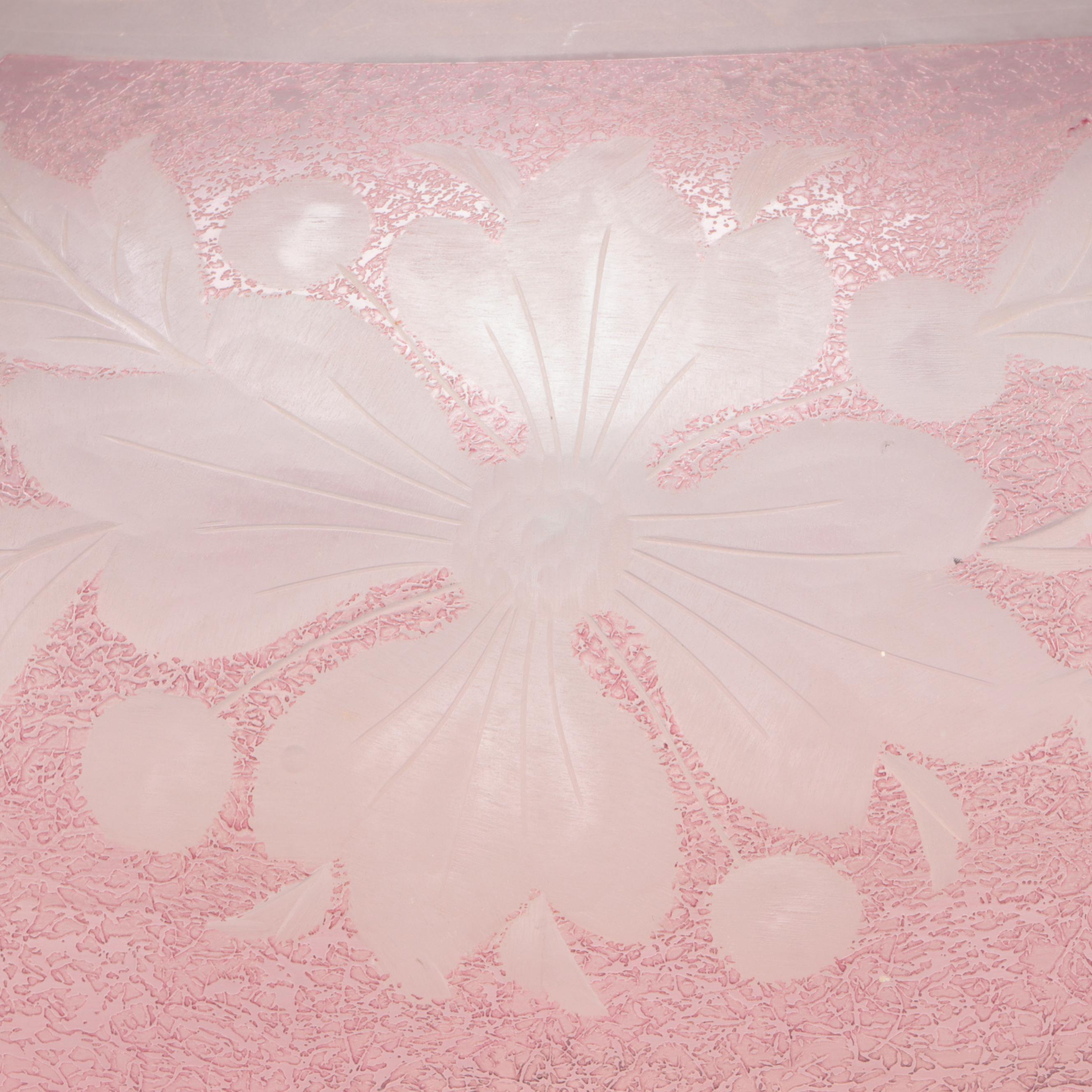 Etched Pink Glass Vase