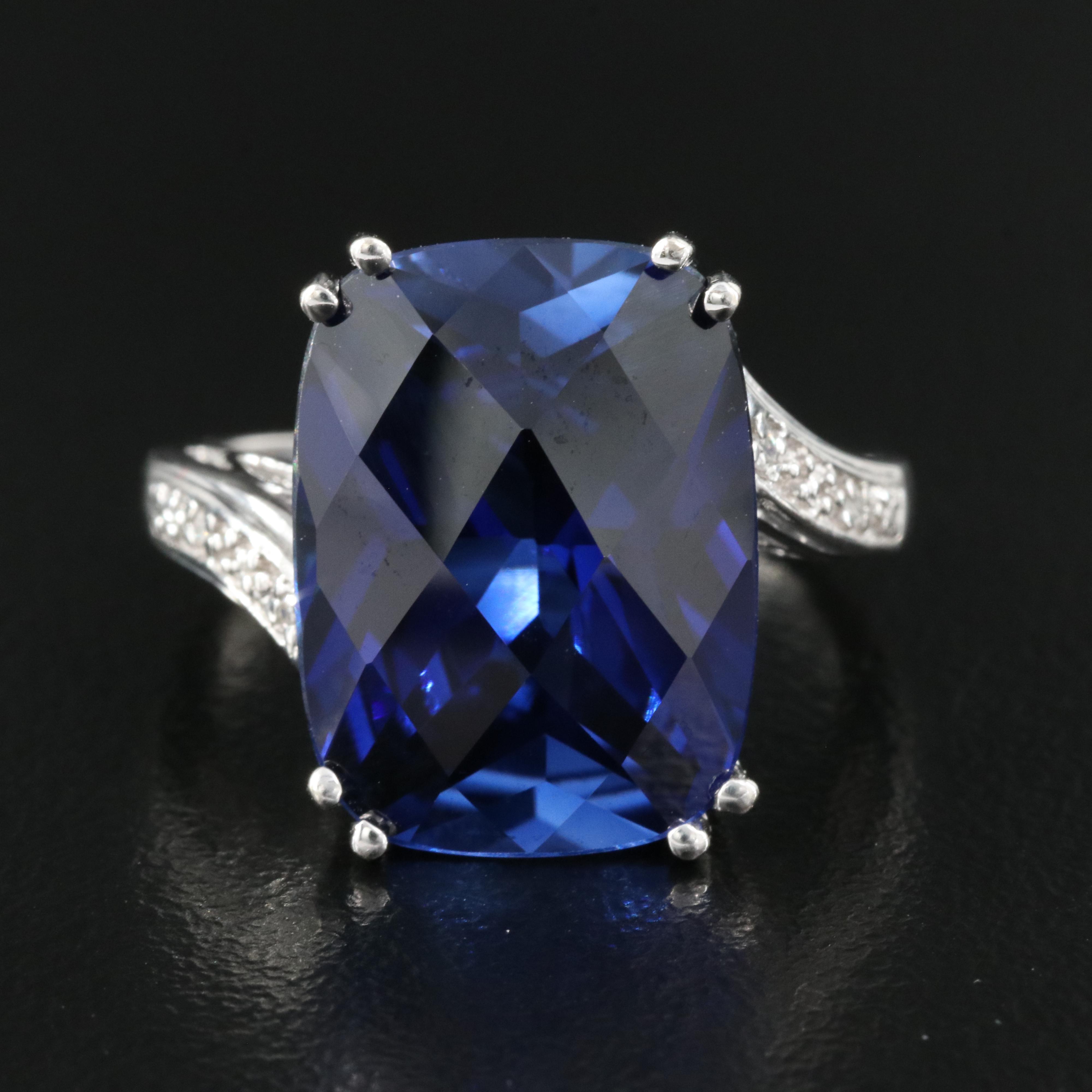 10K Sapphire and Diamond Ring