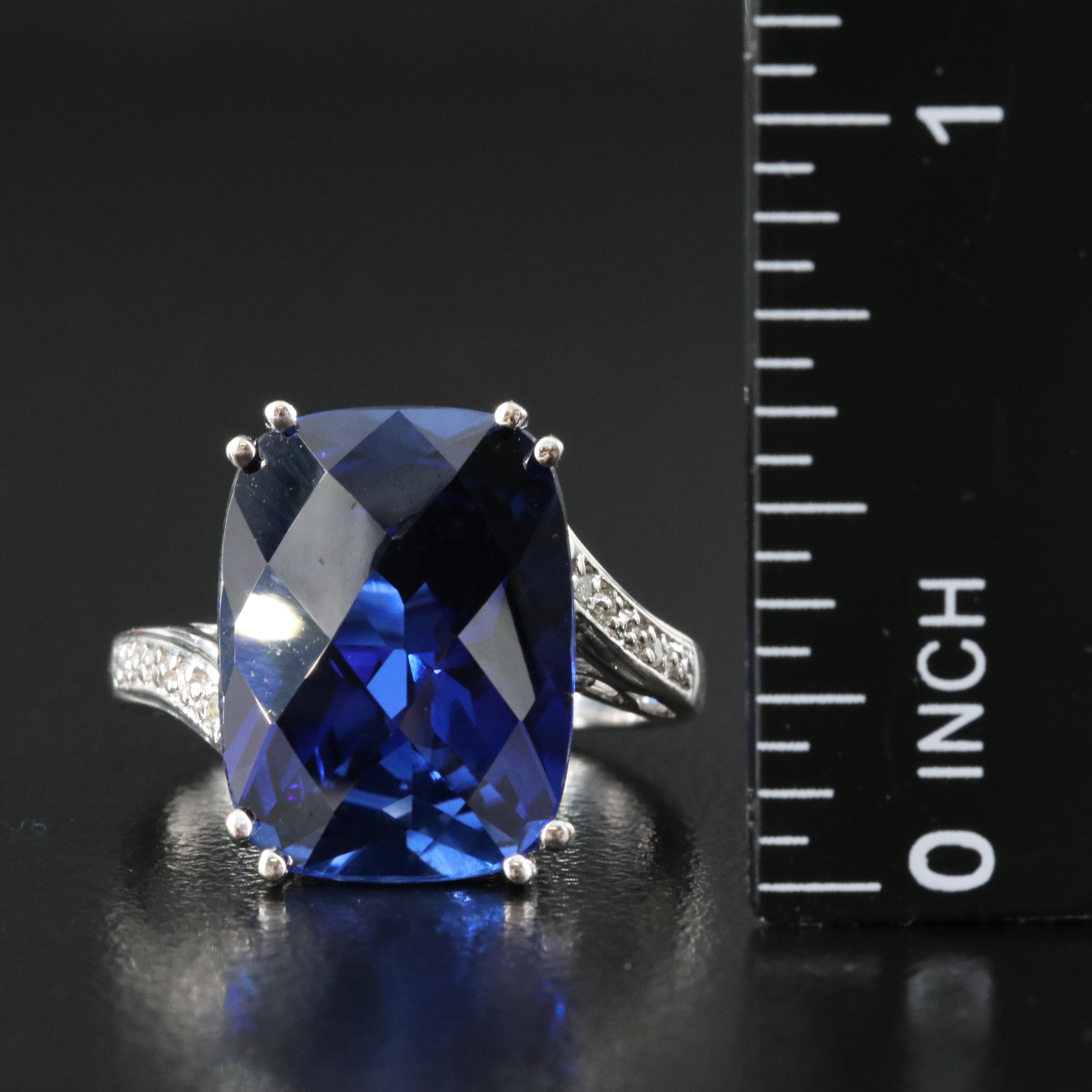 10K Sapphire and Diamond Ring