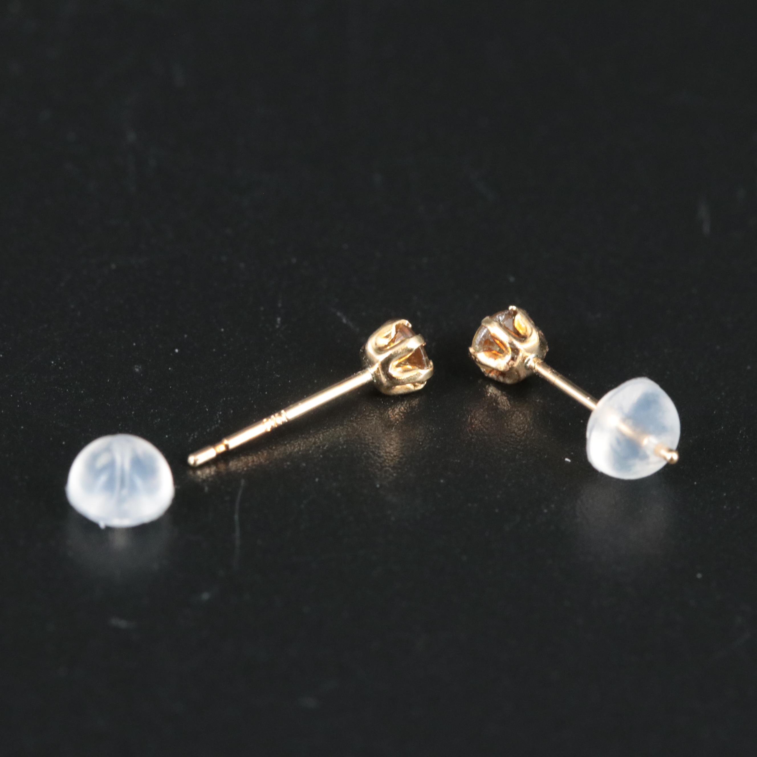 18K Demantoid Garnet Stud Earrings