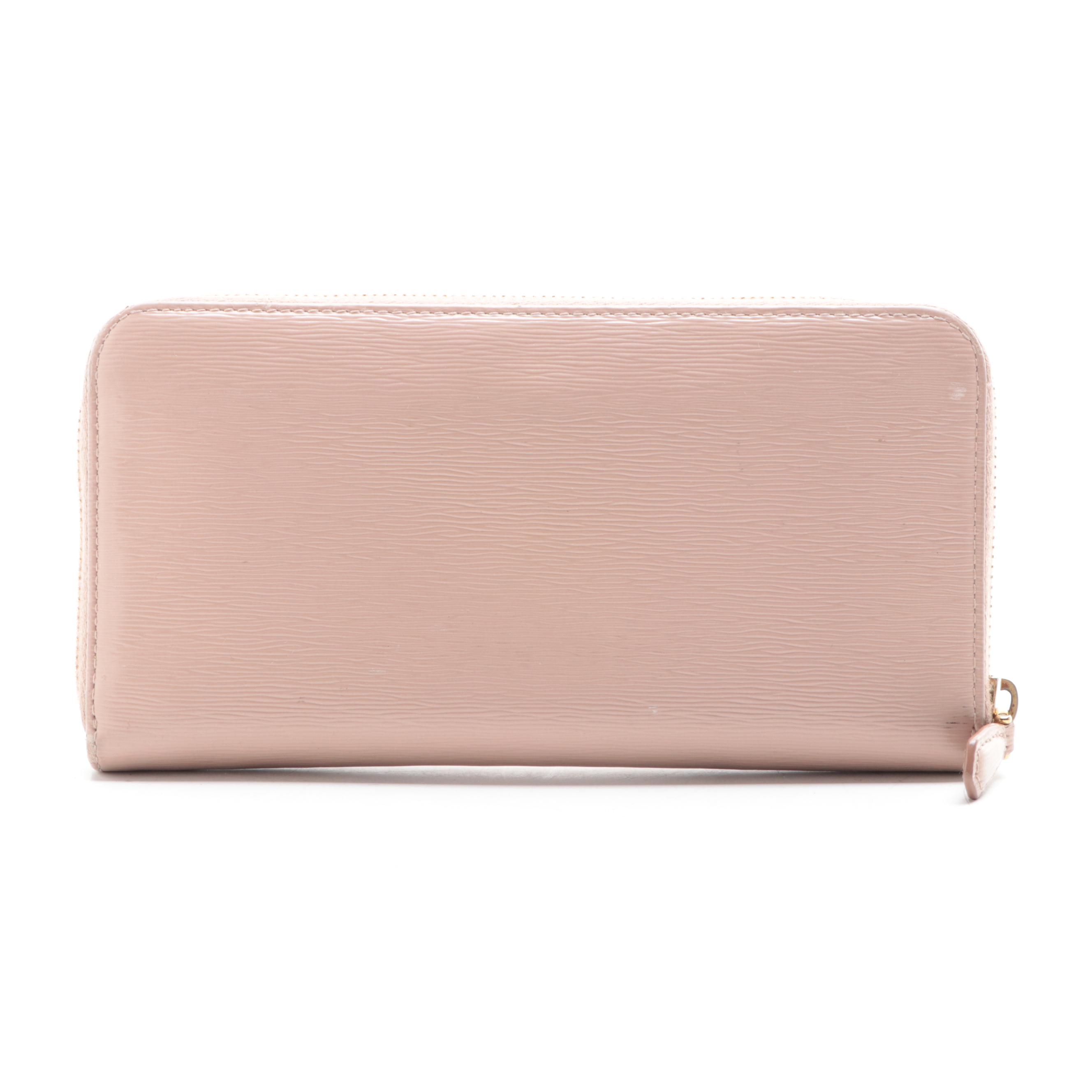 Prada Textured Leather Zip Wallet