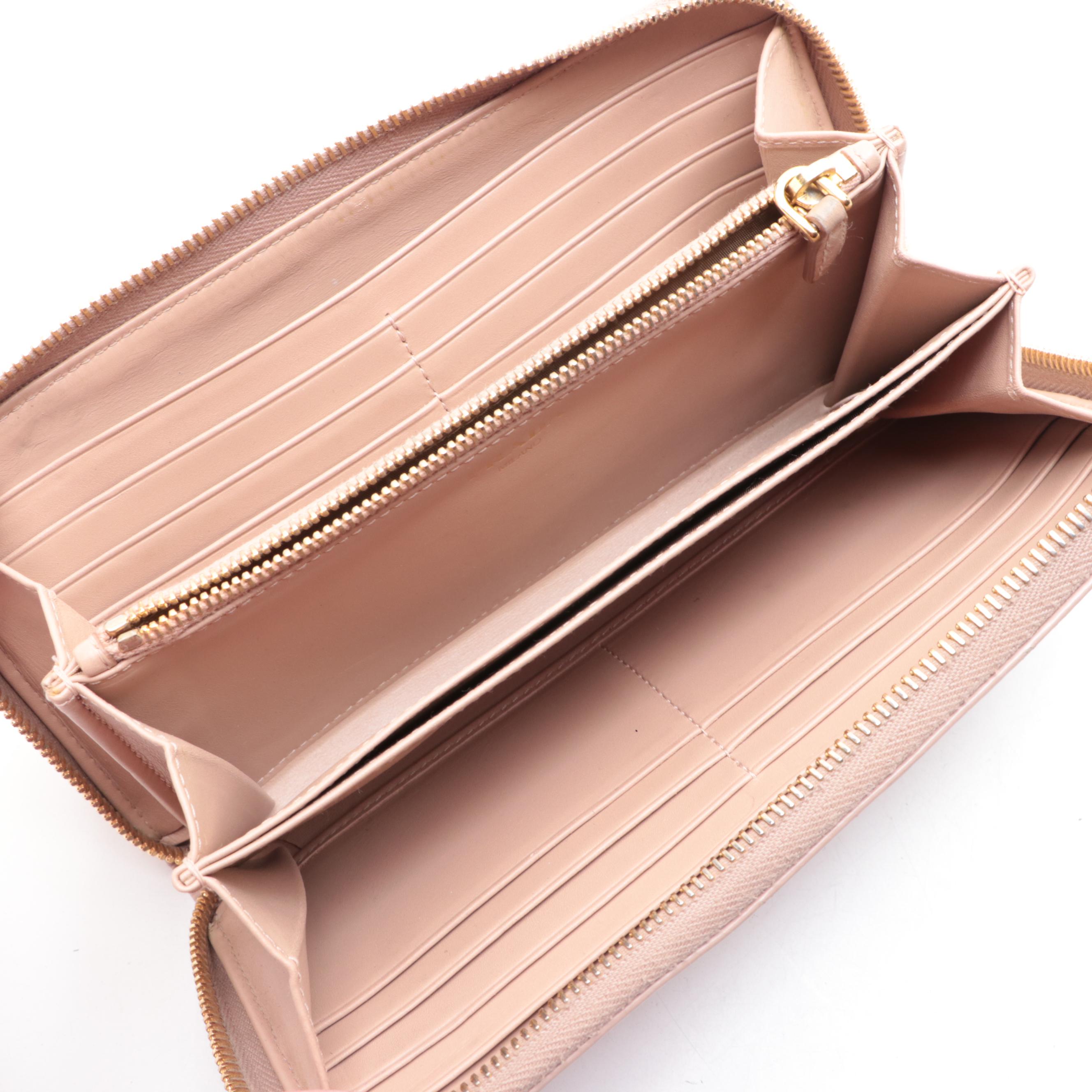 Prada Textured Leather Zip Wallet