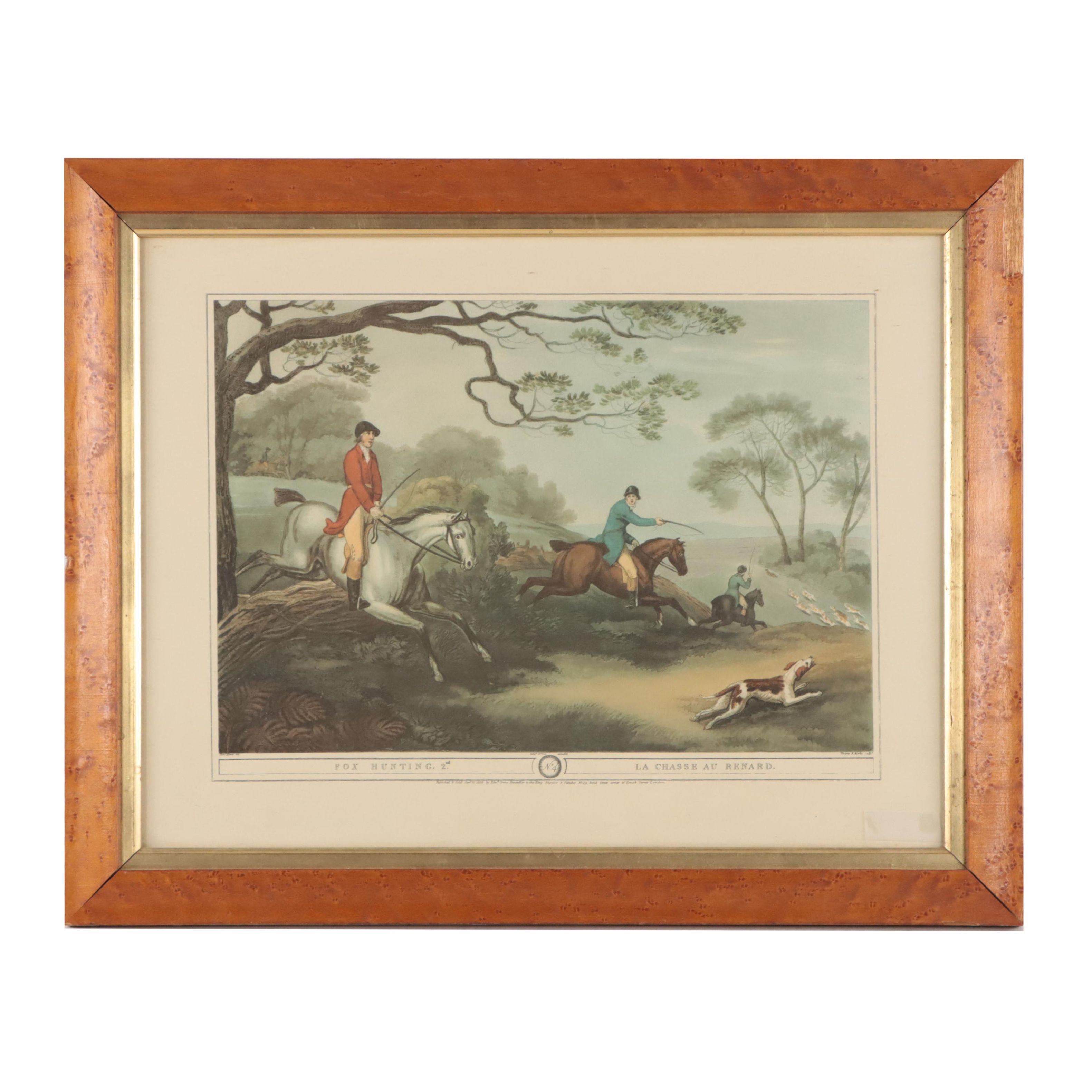 Offset Lithograph After William Howitt "Fox Hunting 2nd - La Chasse Au Renard"