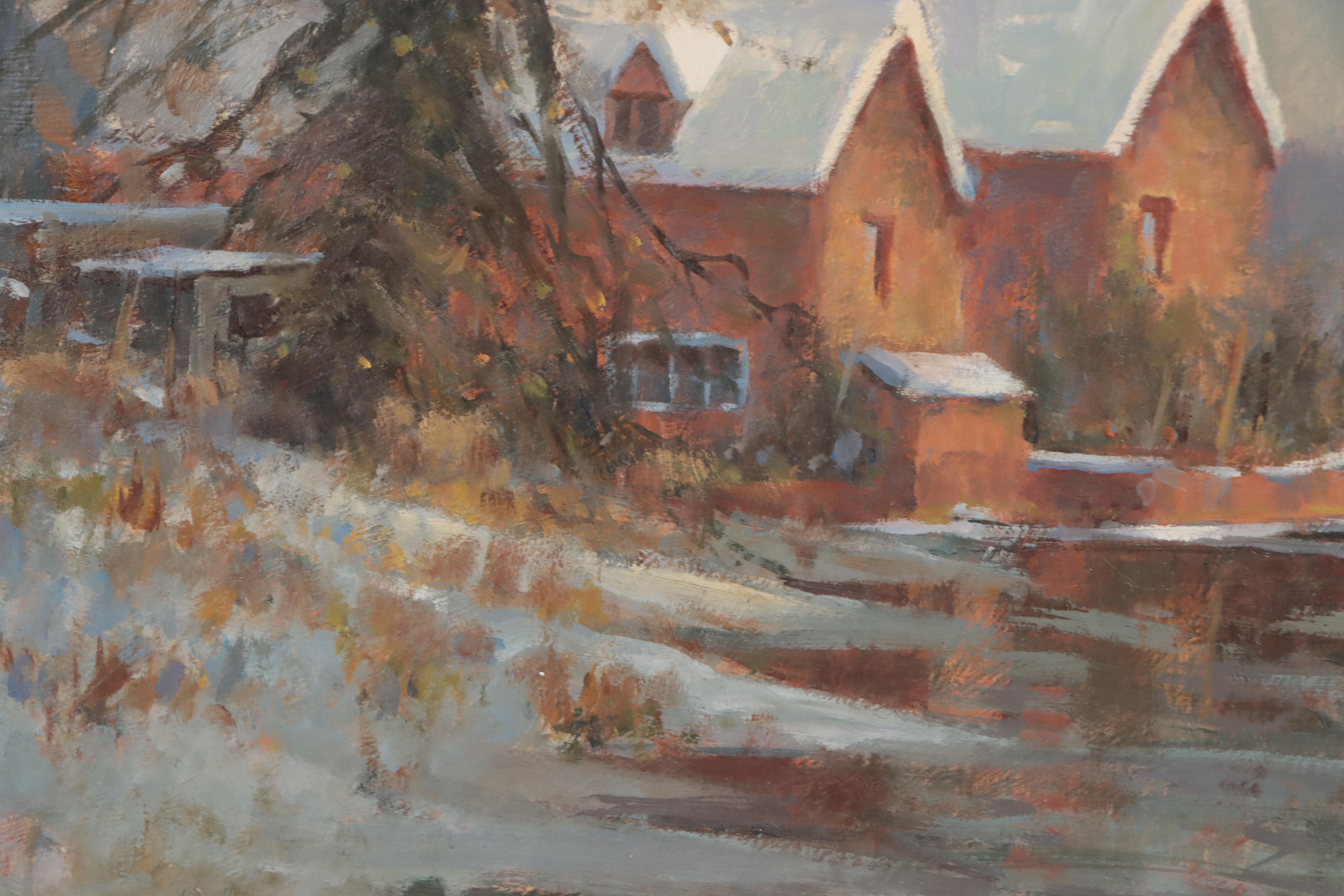 John Neale Oil Painting "The Mill Stream In Winter"
