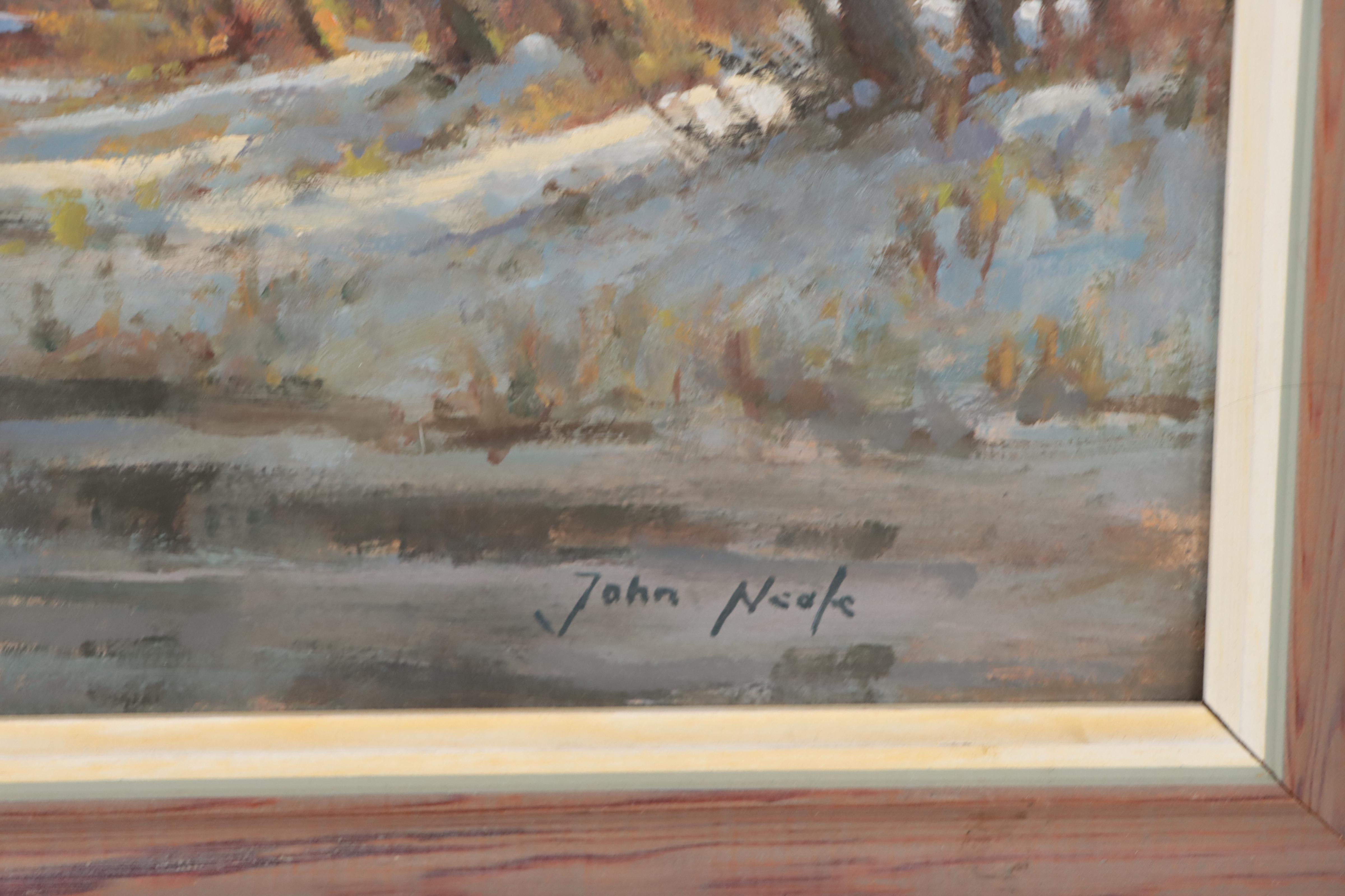 John Neale Oil Painting "The Mill Stream In Winter"