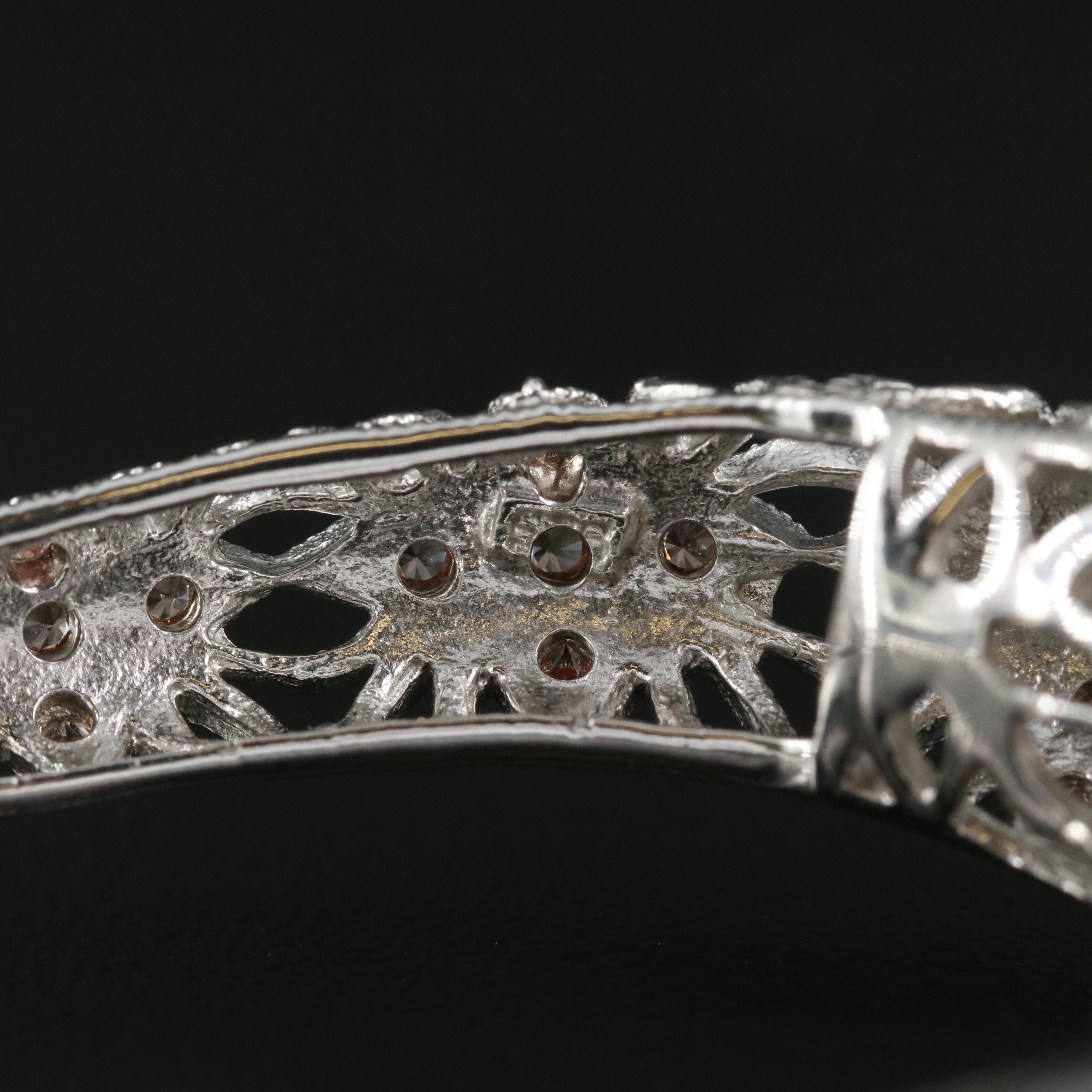 Sterling Pearl and Sapphire Bypass Style Bracelet