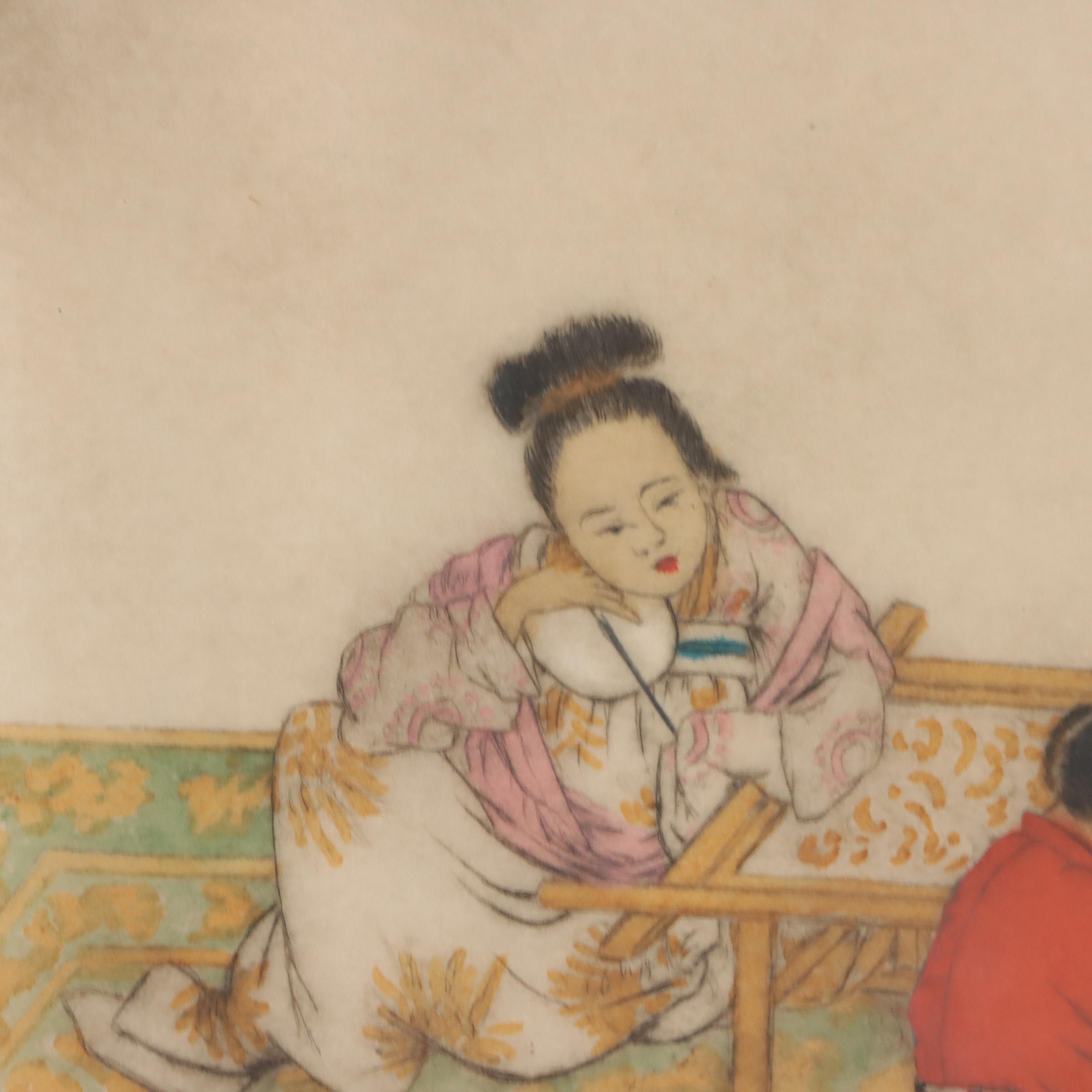 Elyse Lord Hand-Colored Etching With Drypoint "Chinese"