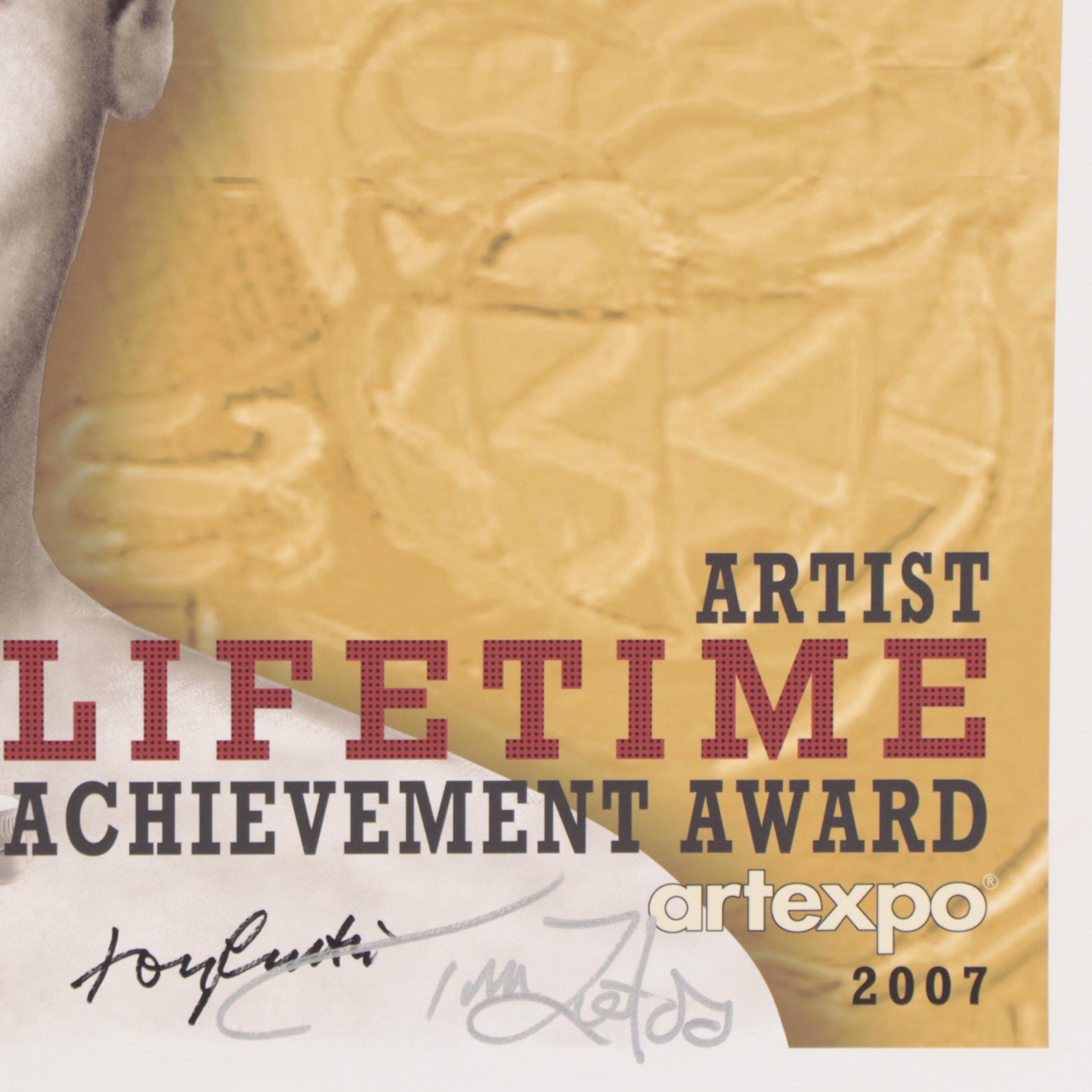 Tony Curtis Signed Lifetime Achievement Award Poster