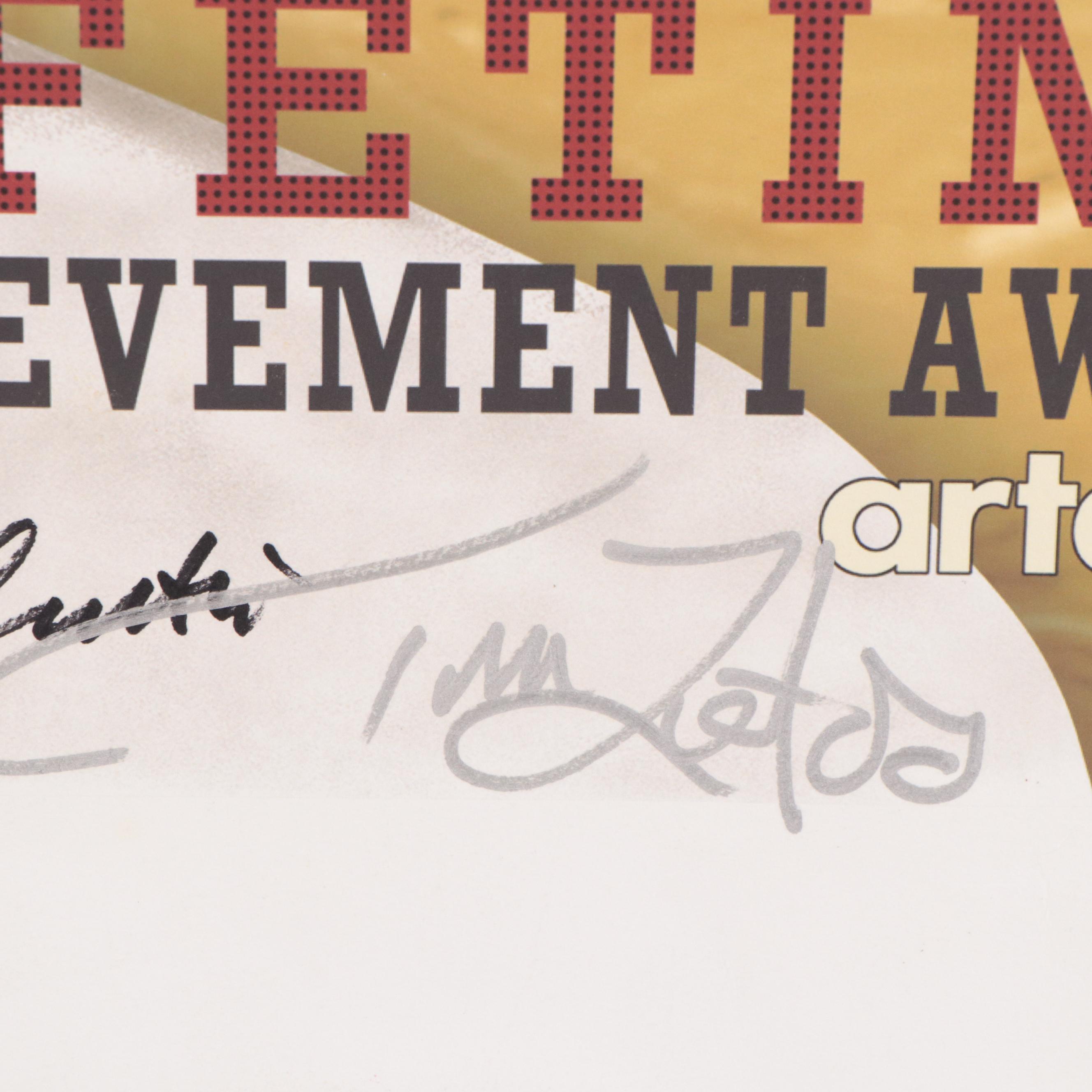 Tony Curtis Signed Lifetime Achievement Award Poster