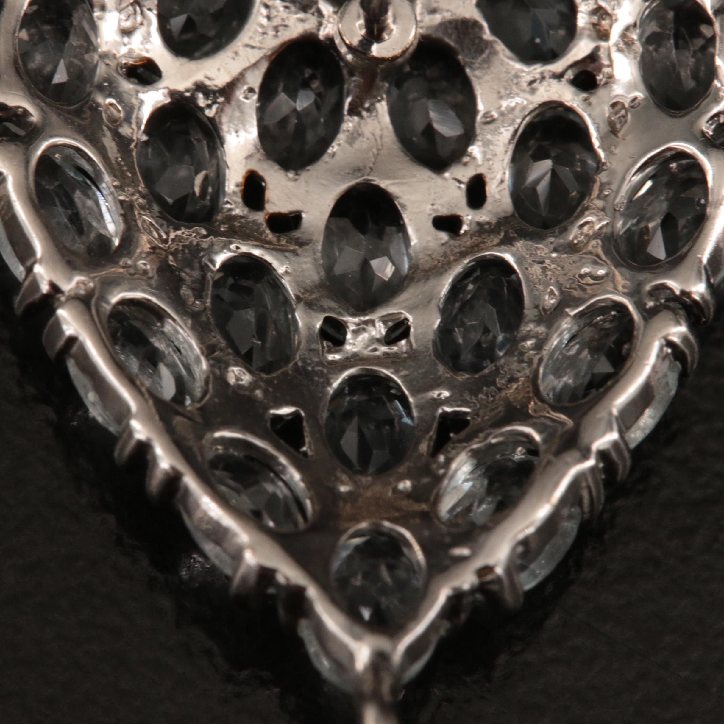 Sterling Aquamarine Cluster Earrings