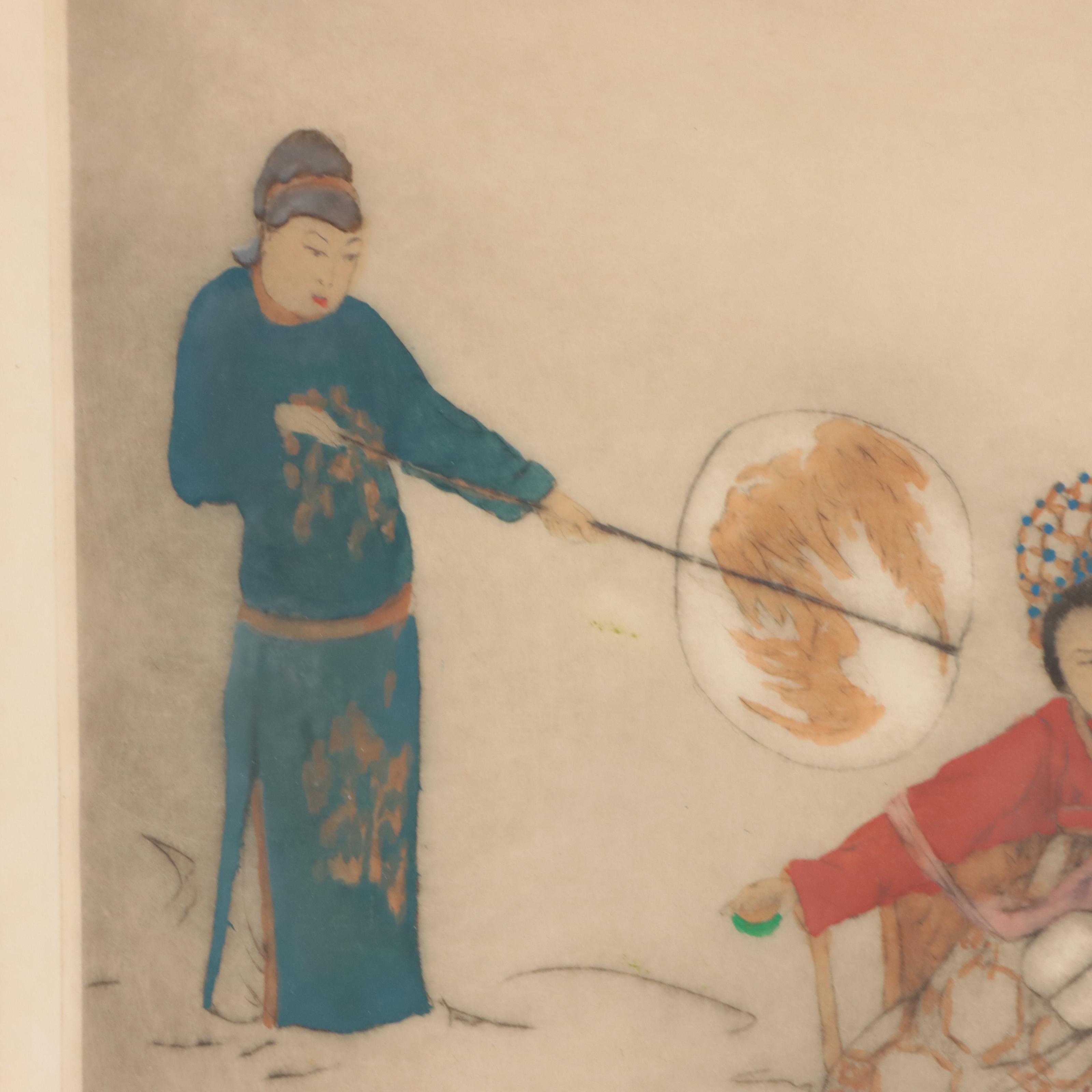 Elyse Lord Hand-Colored Etching with Drypoint "Lady of Rank"