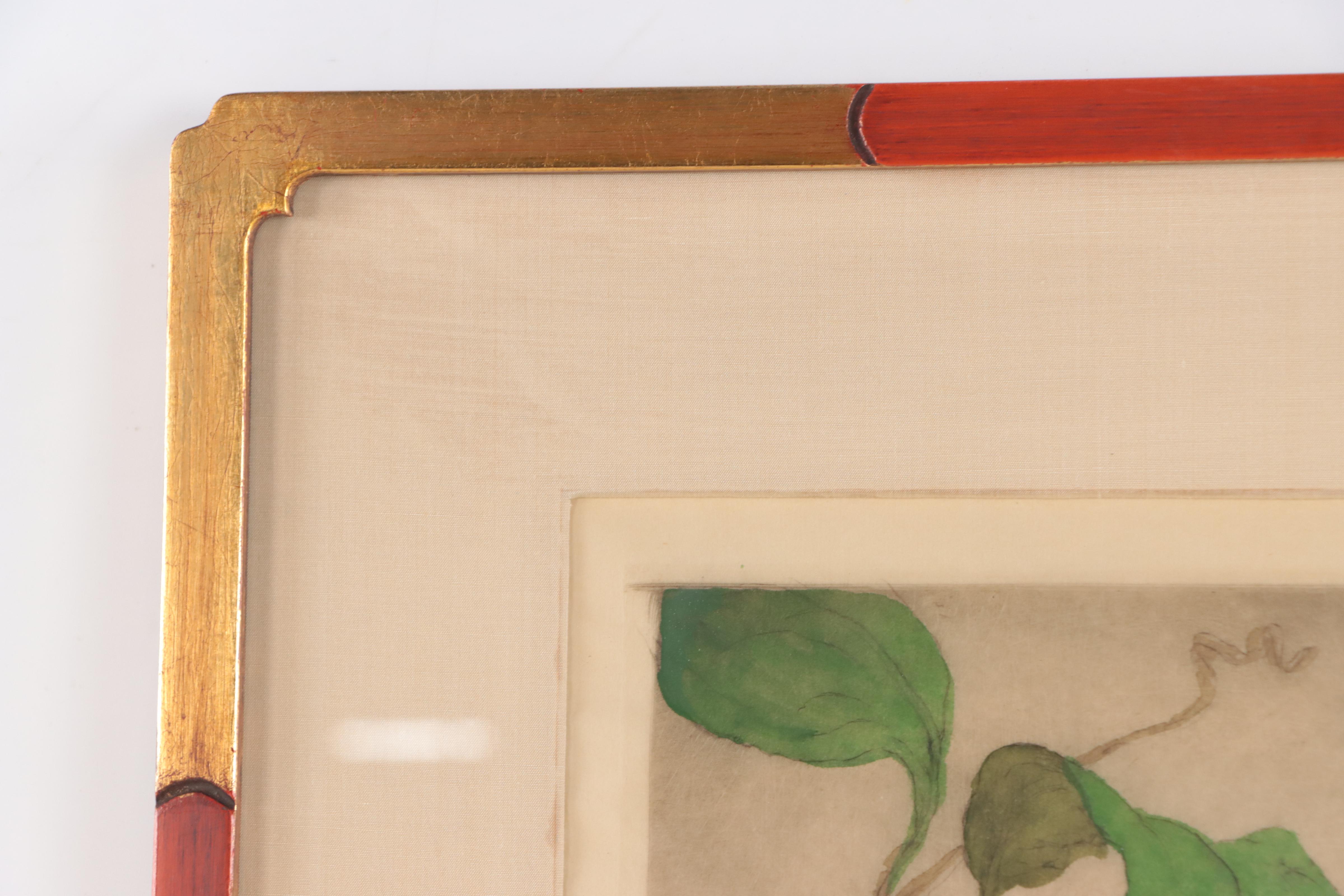 Elyse Lord Hand-Colored Etching with Drypoint of Bird