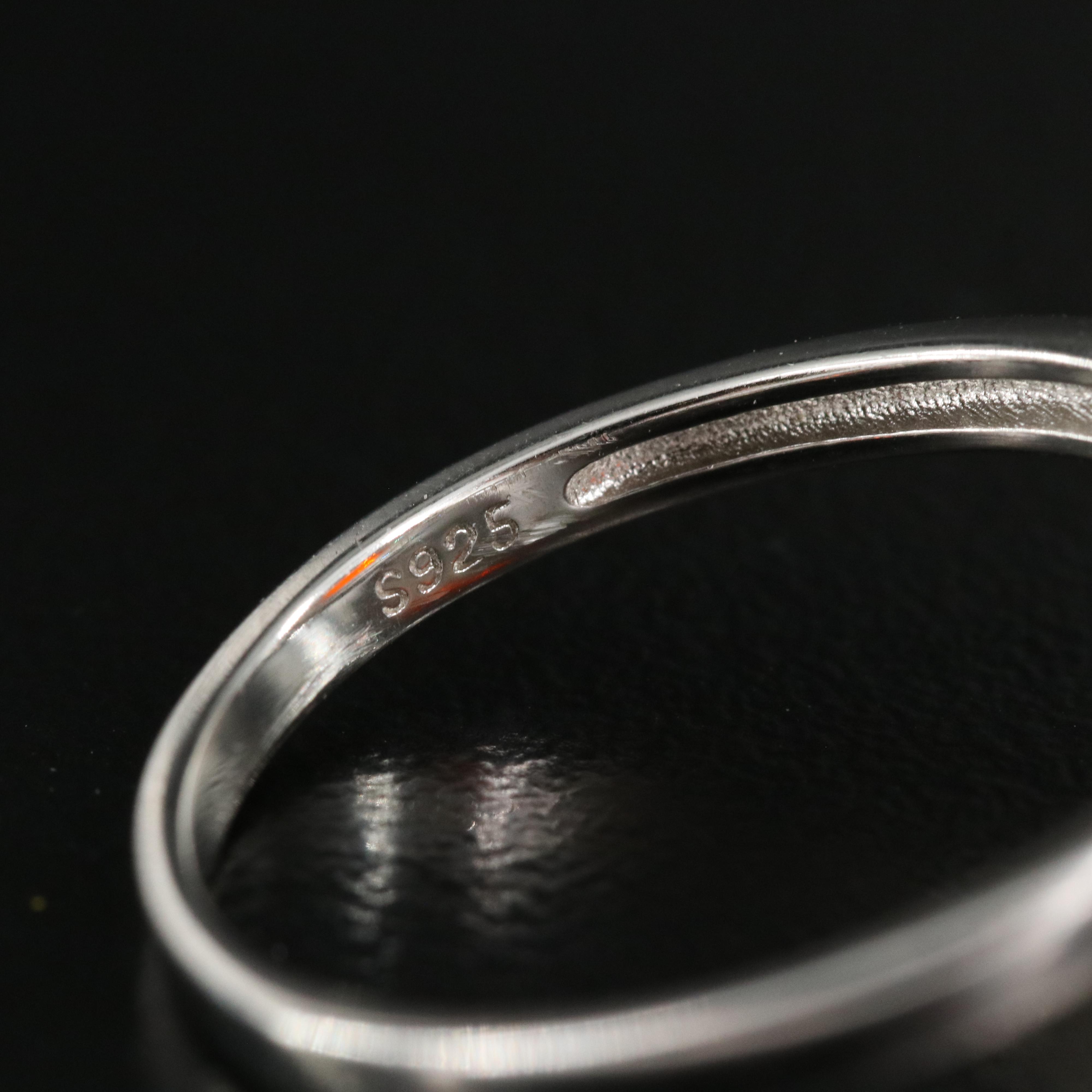 Sterling Fire Opal and Sapphire Ring