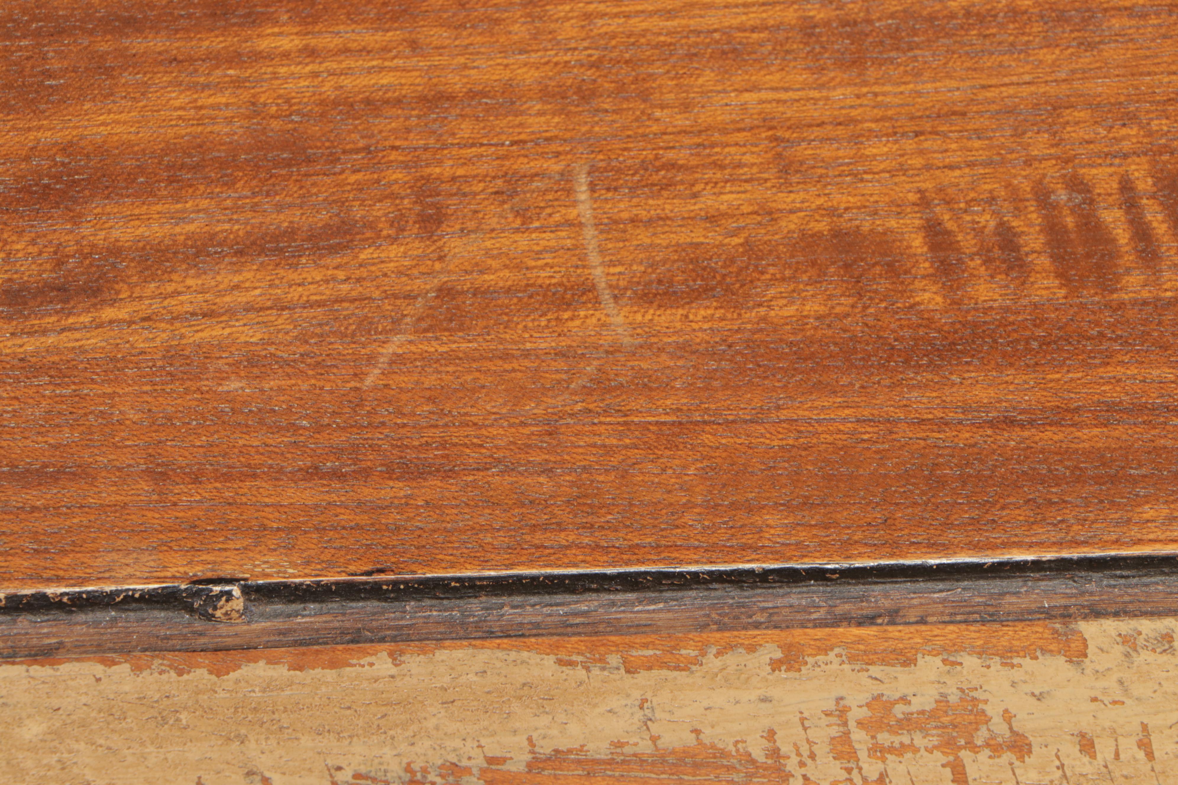 Hardwood and Paint-Decorated Writing Table and Side Chair