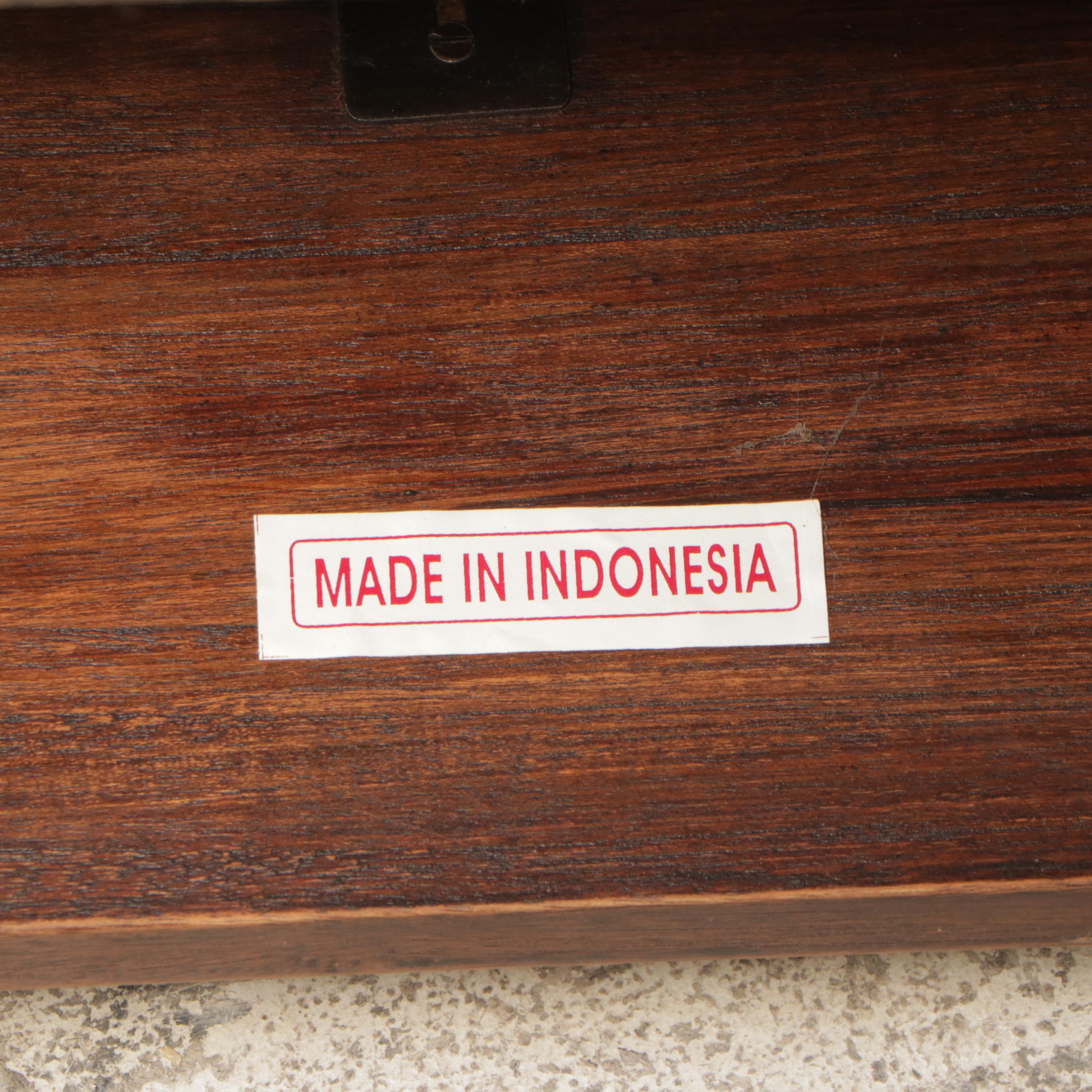 Hardwood and Paint-Decorated Writing Table and Side Chair