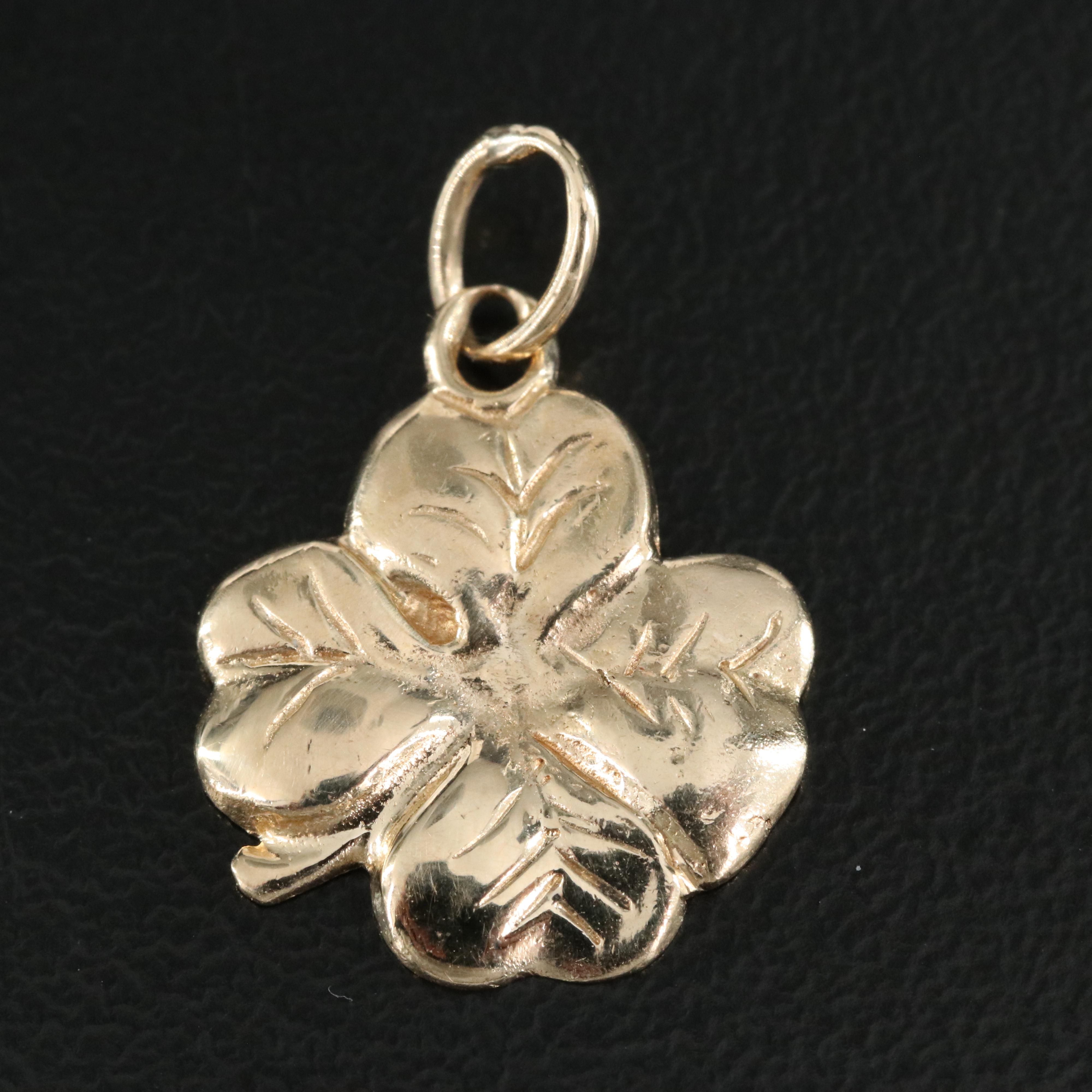 14K Four Leaf Clover Pendant