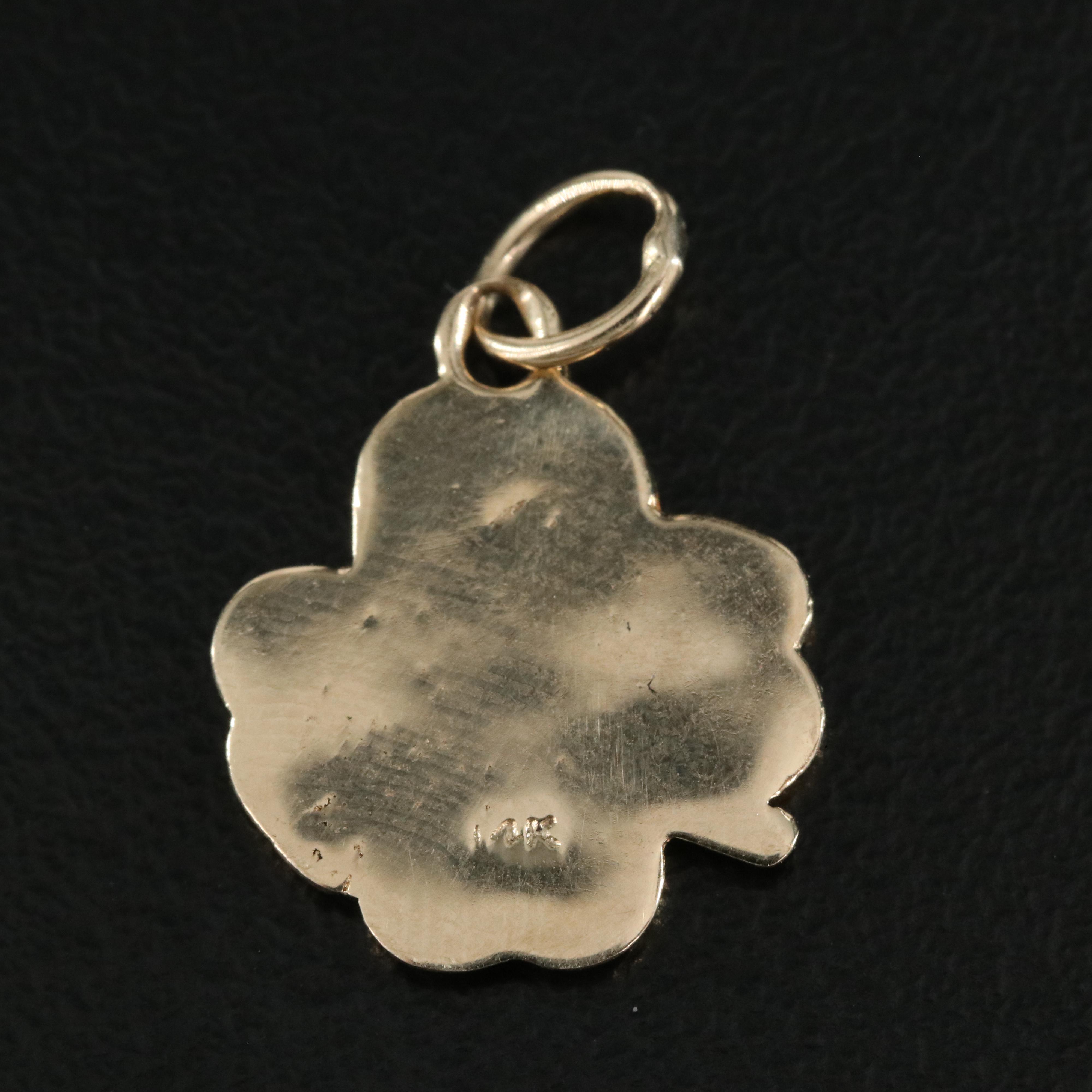 14K Four Leaf Clover Pendant