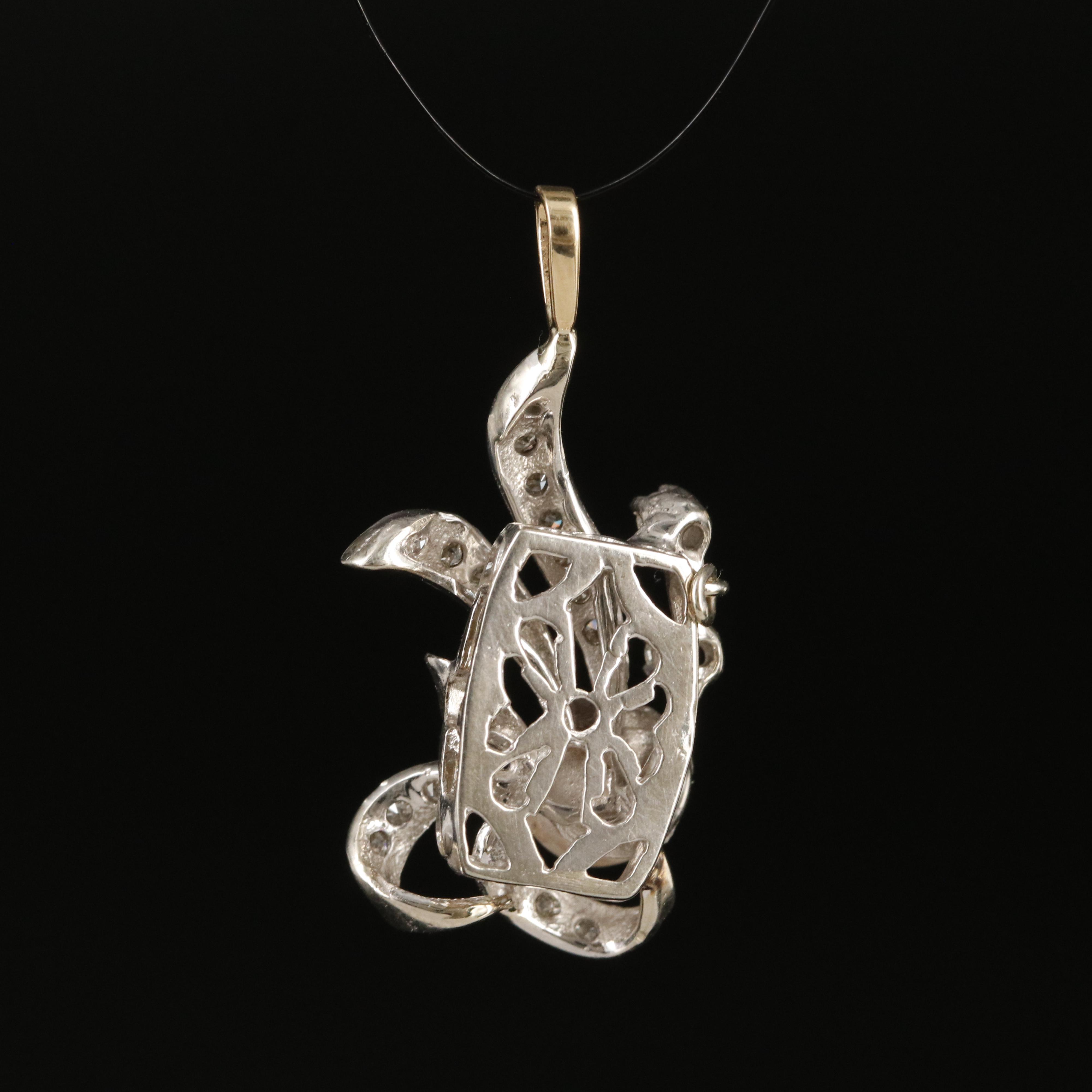 14K Pearl and Diamond Pendant