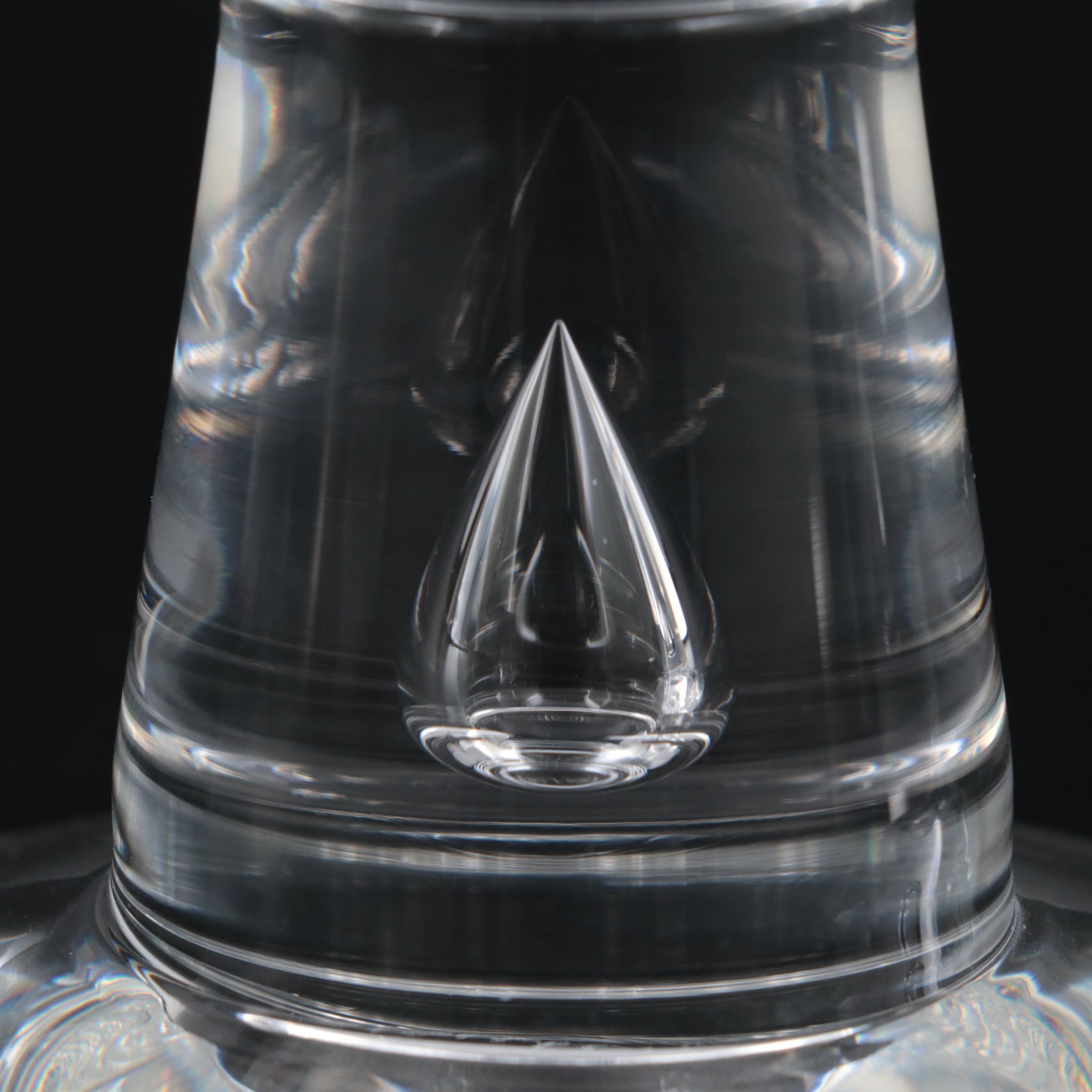 Steuben Art Glass "Teardrop" Candlesticks, 1958-2011