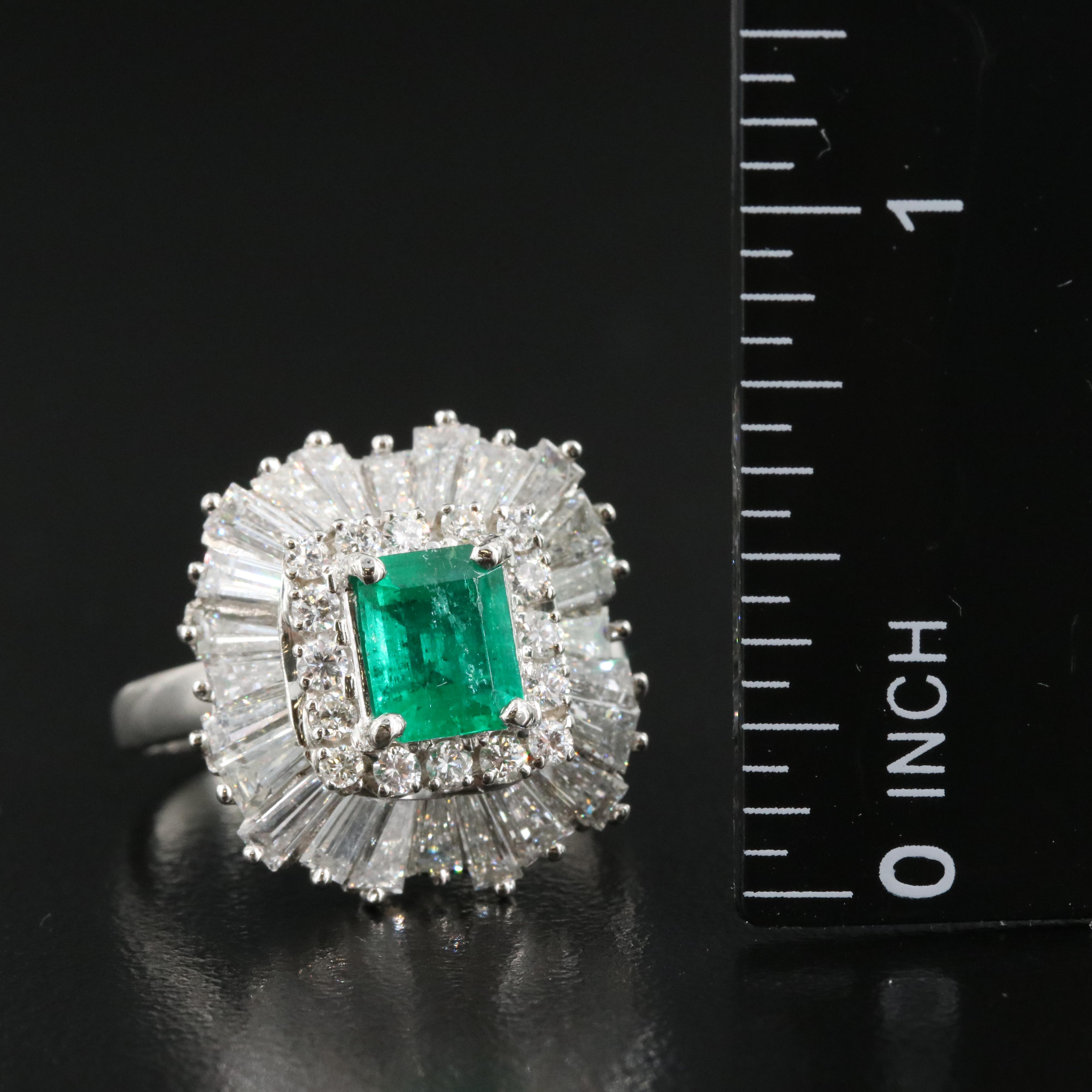 Ring-Dant Platinum 1.01 CT Emerald and 2.45 CTW Diamond Convertible Ring