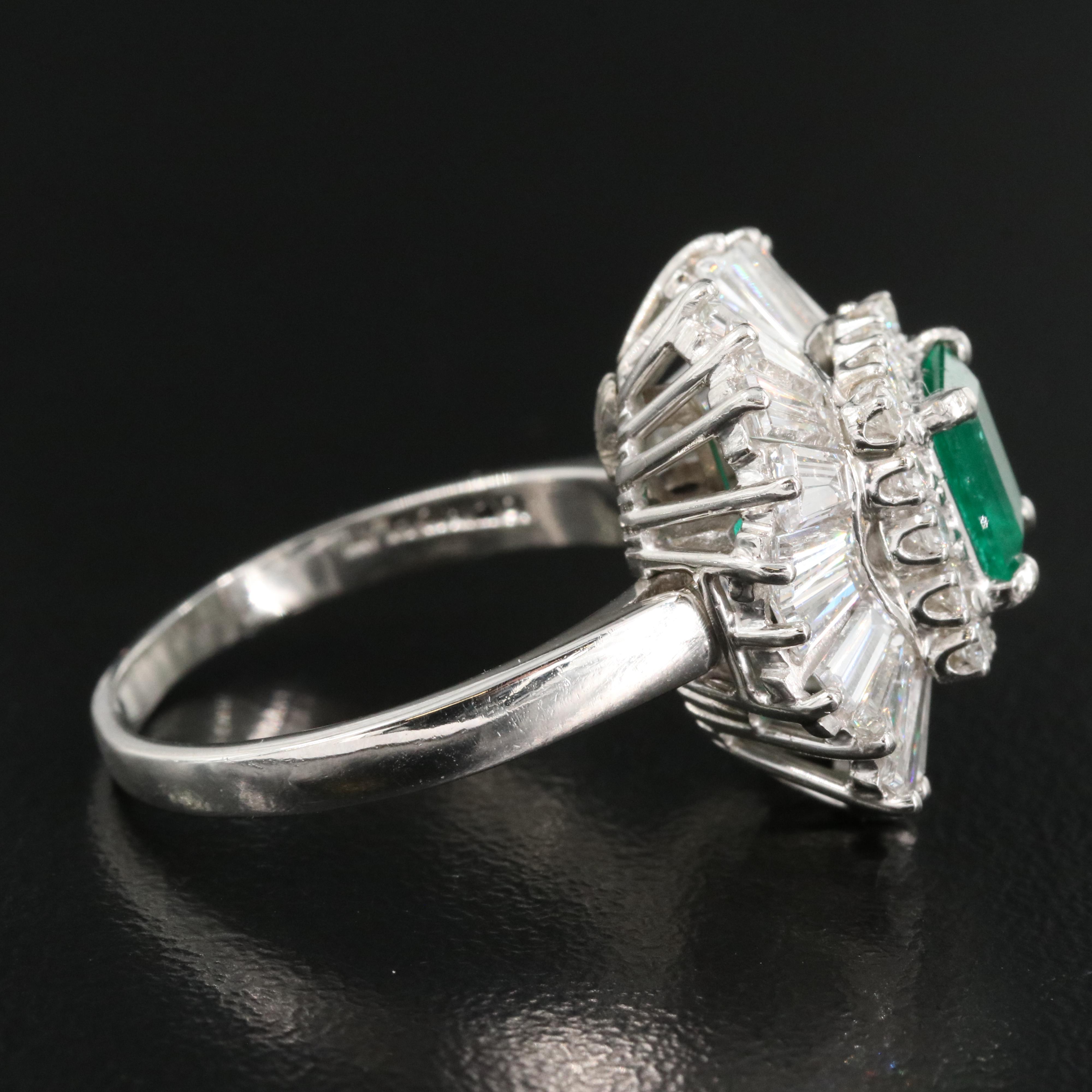 Ring-Dant Platinum 1.01 CT Emerald and 2.45 CTW Diamond Convertible Ring