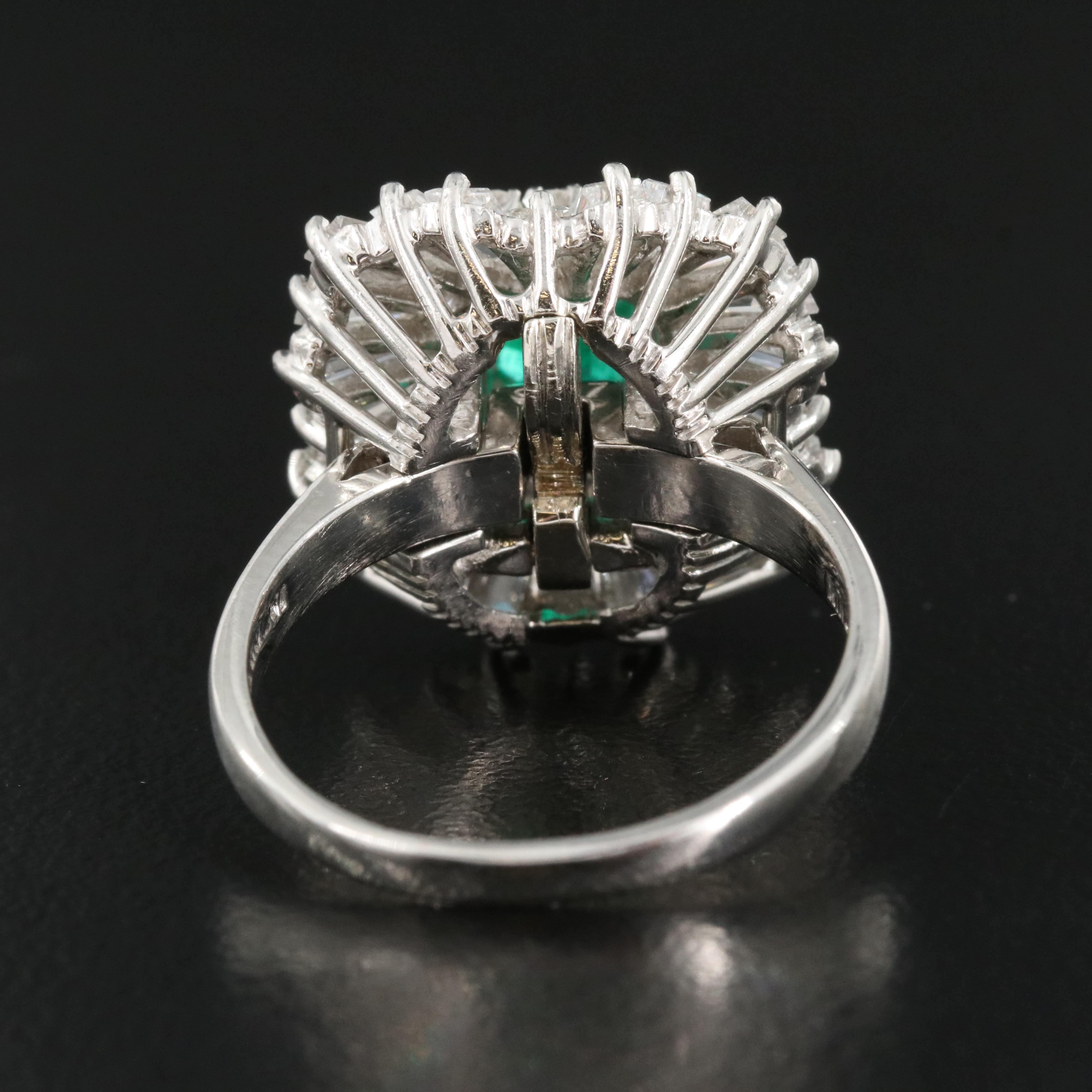 Ring-Dant Platinum 1.01 CT Emerald and 2.45 CTW Diamond Convertible Ring