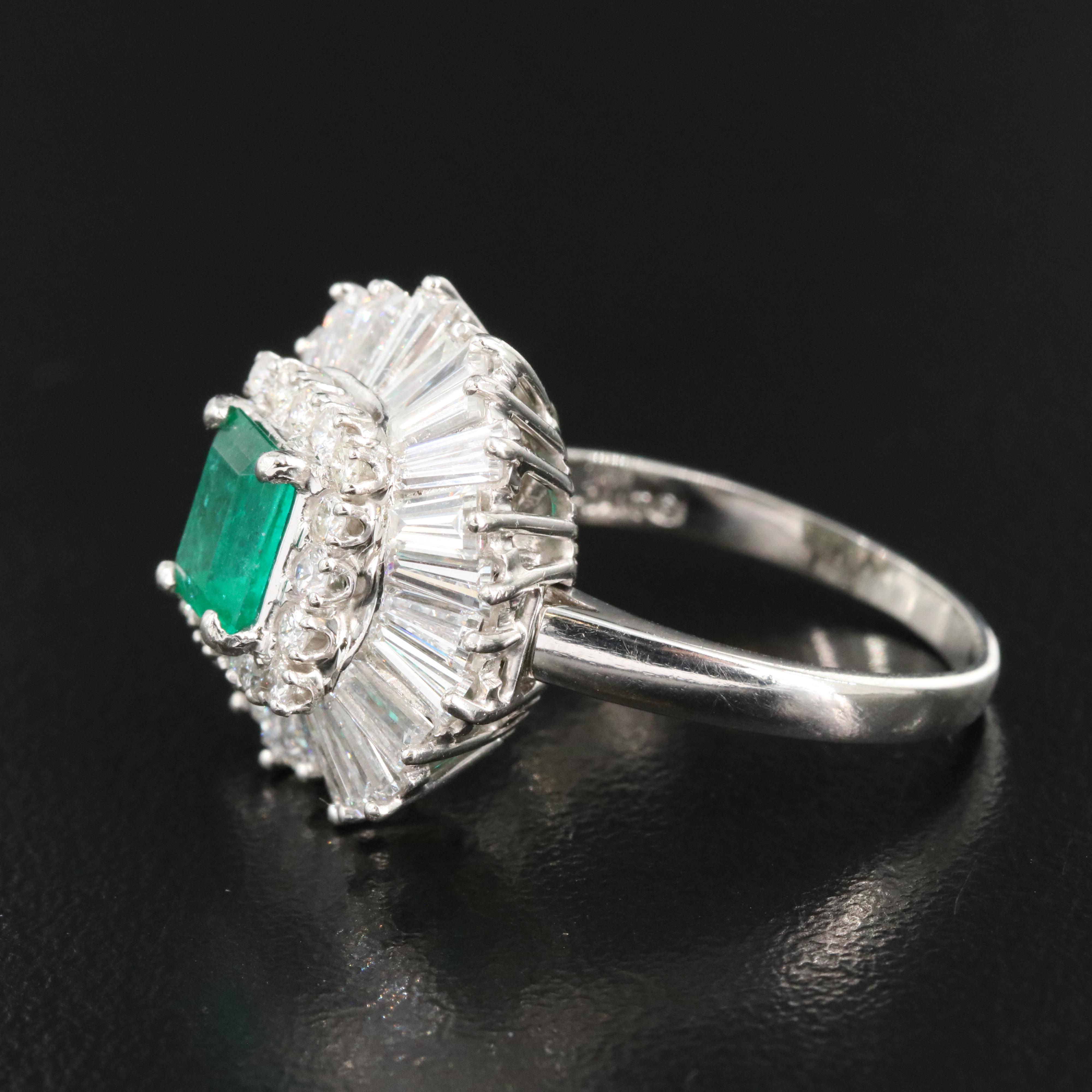 Ring-Dant Platinum 1.01 CT Emerald and 2.45 CTW Diamond Convertible Ring