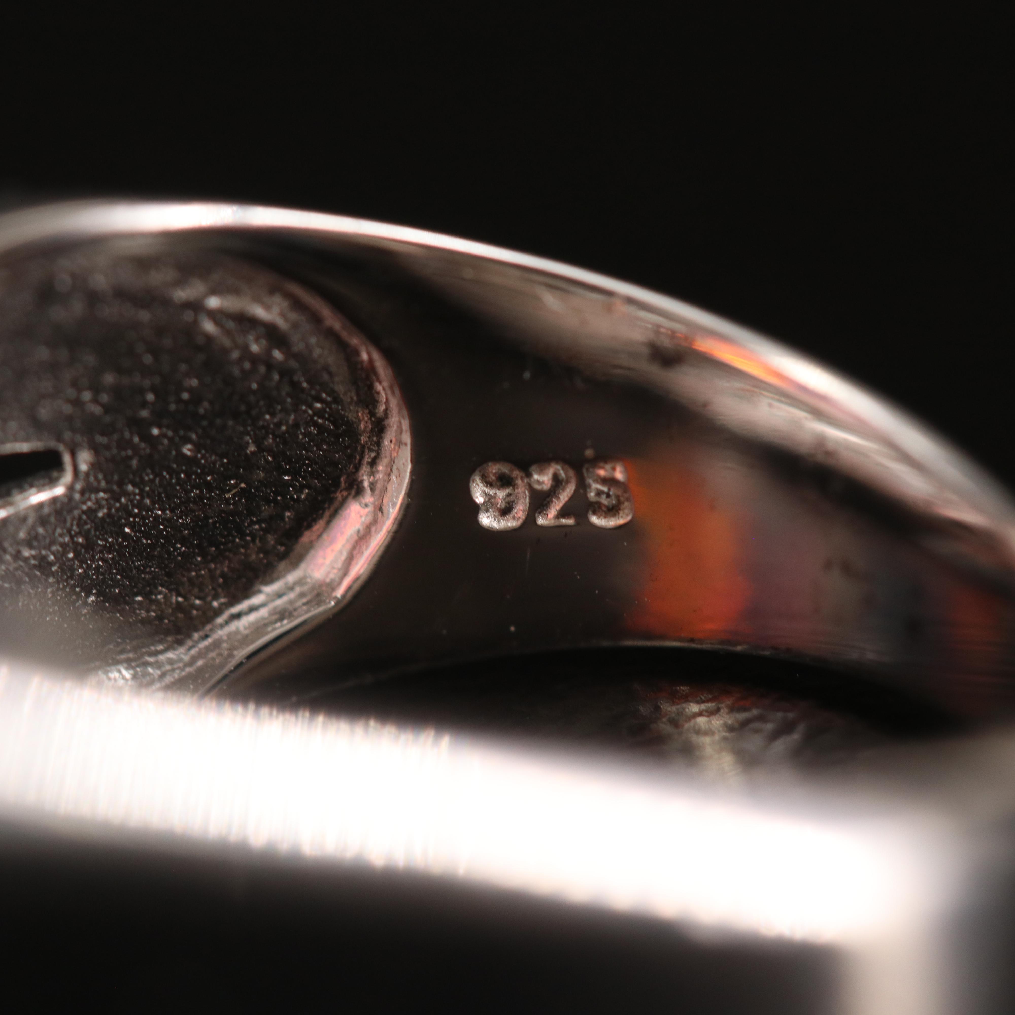 Sterling Opal and Cubic Zirconia Ring