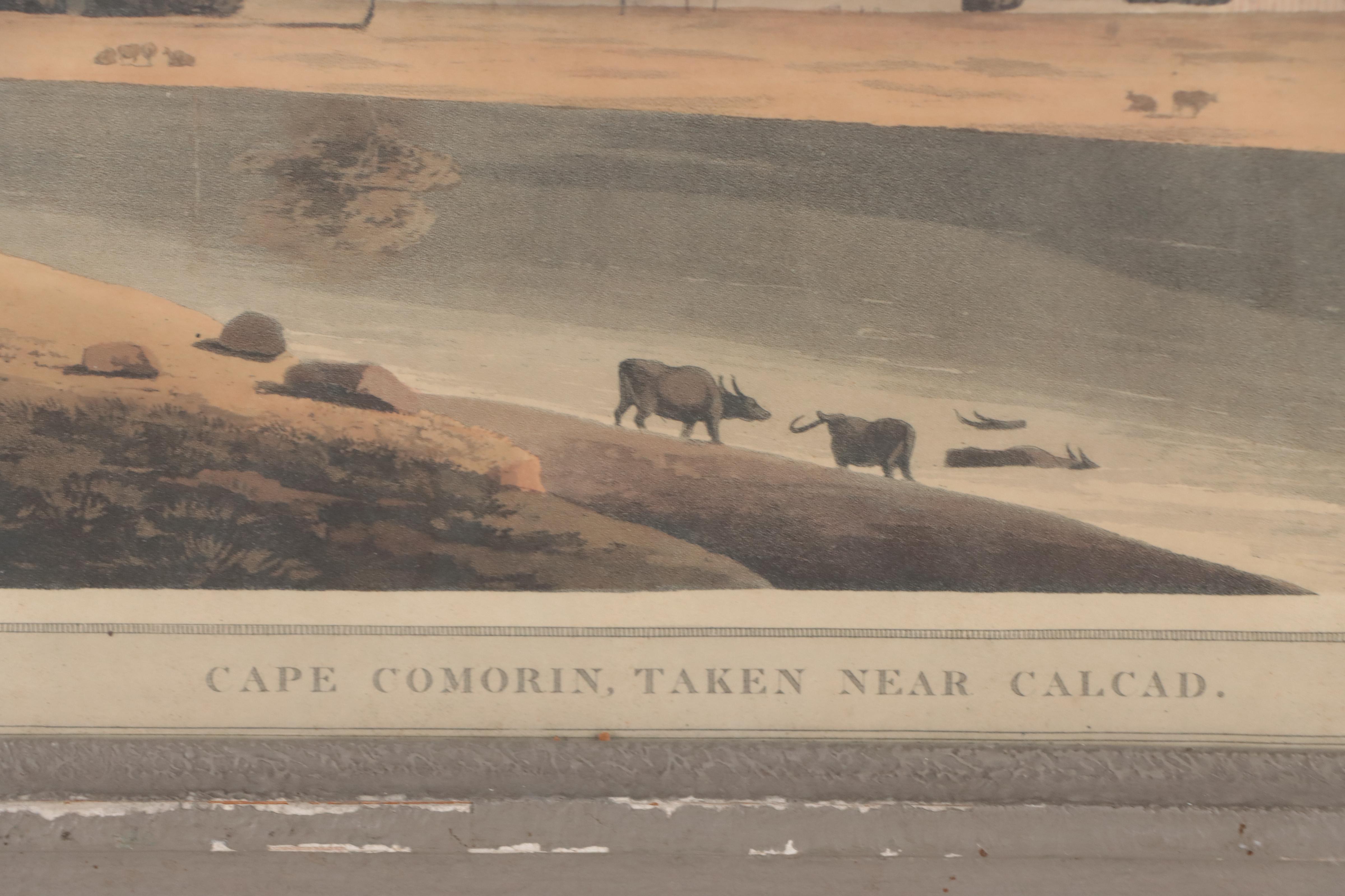 Hand-Colored Aquatint After Thomas Daniell "Cape Comorin Taken Near Calcad"