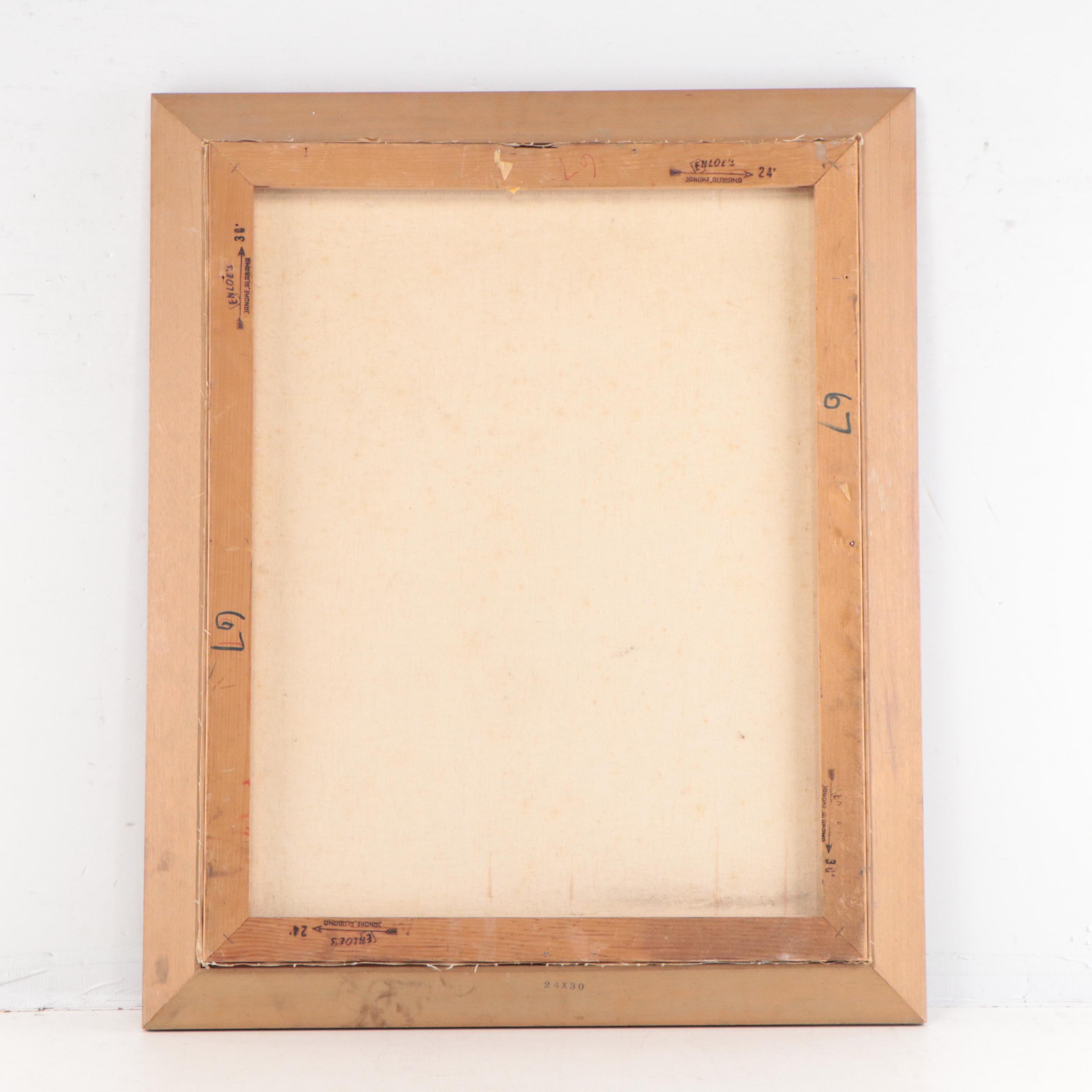 Post-Impressionist Style Oil Painting of Seated Figure With Flowers