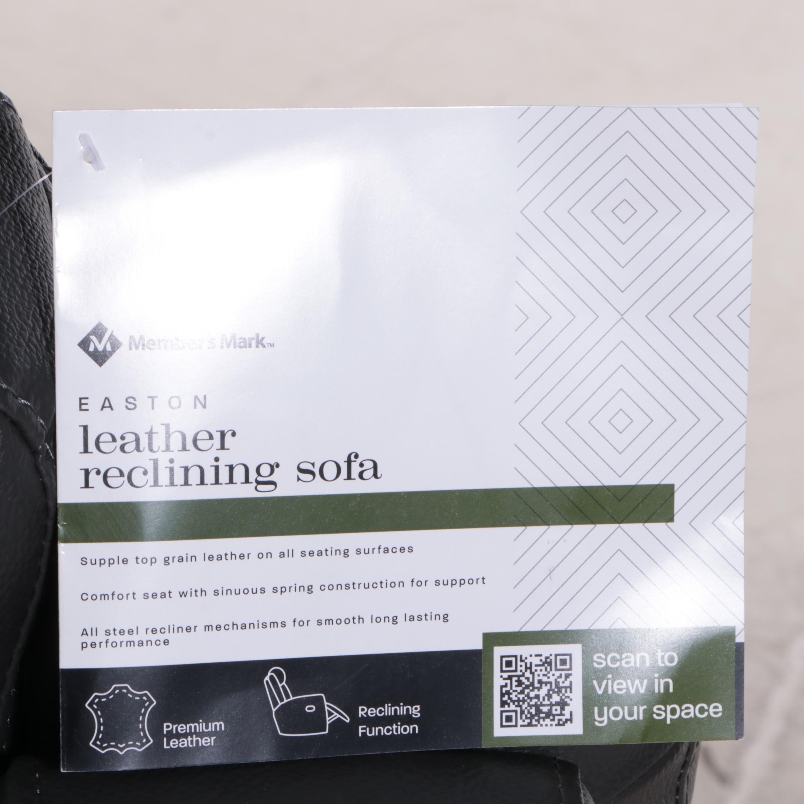 Member's Mark Easton Leather Reclining Sofa