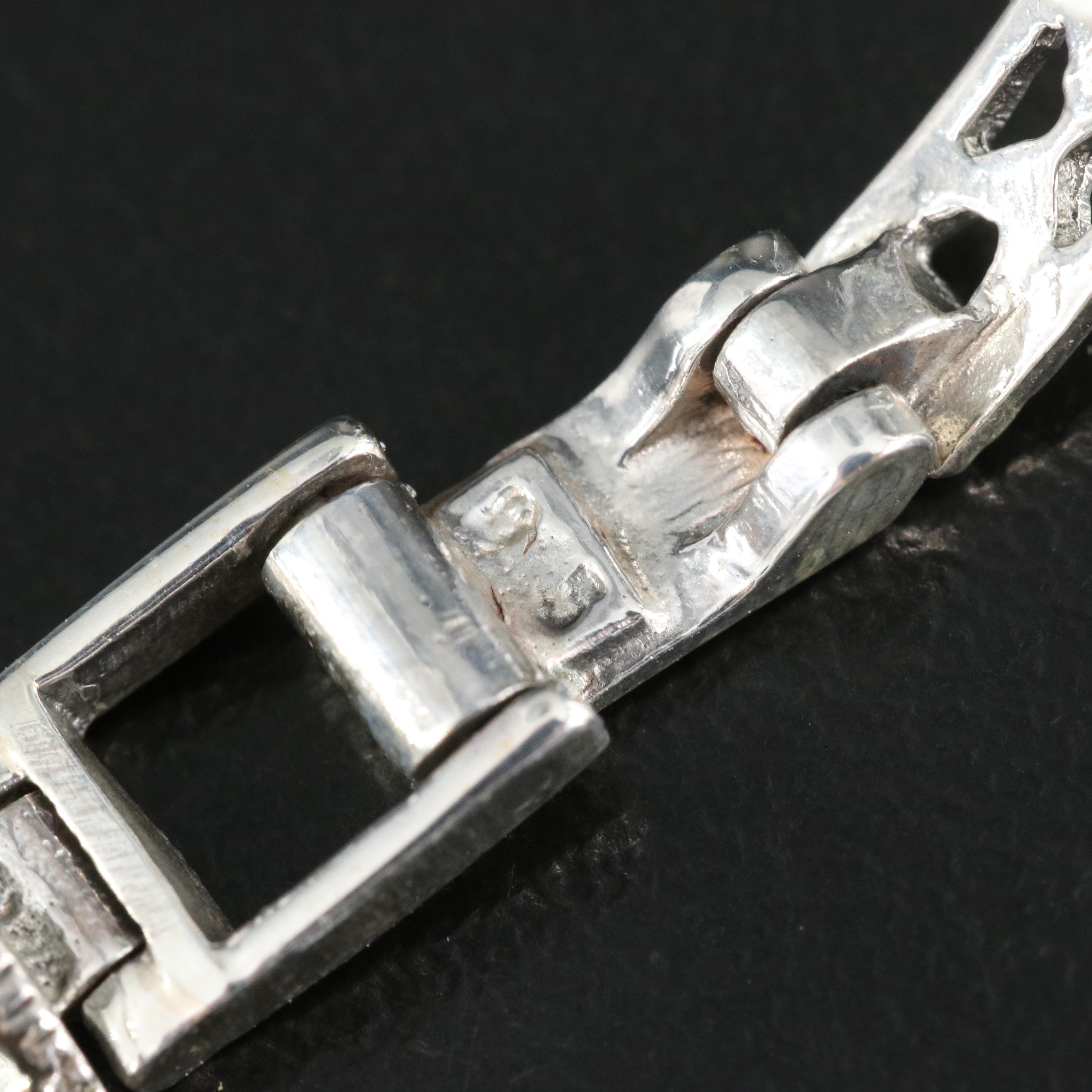 Sterling Eastern Dragon Bracelet Including Ruby, Emerald and Sapphire