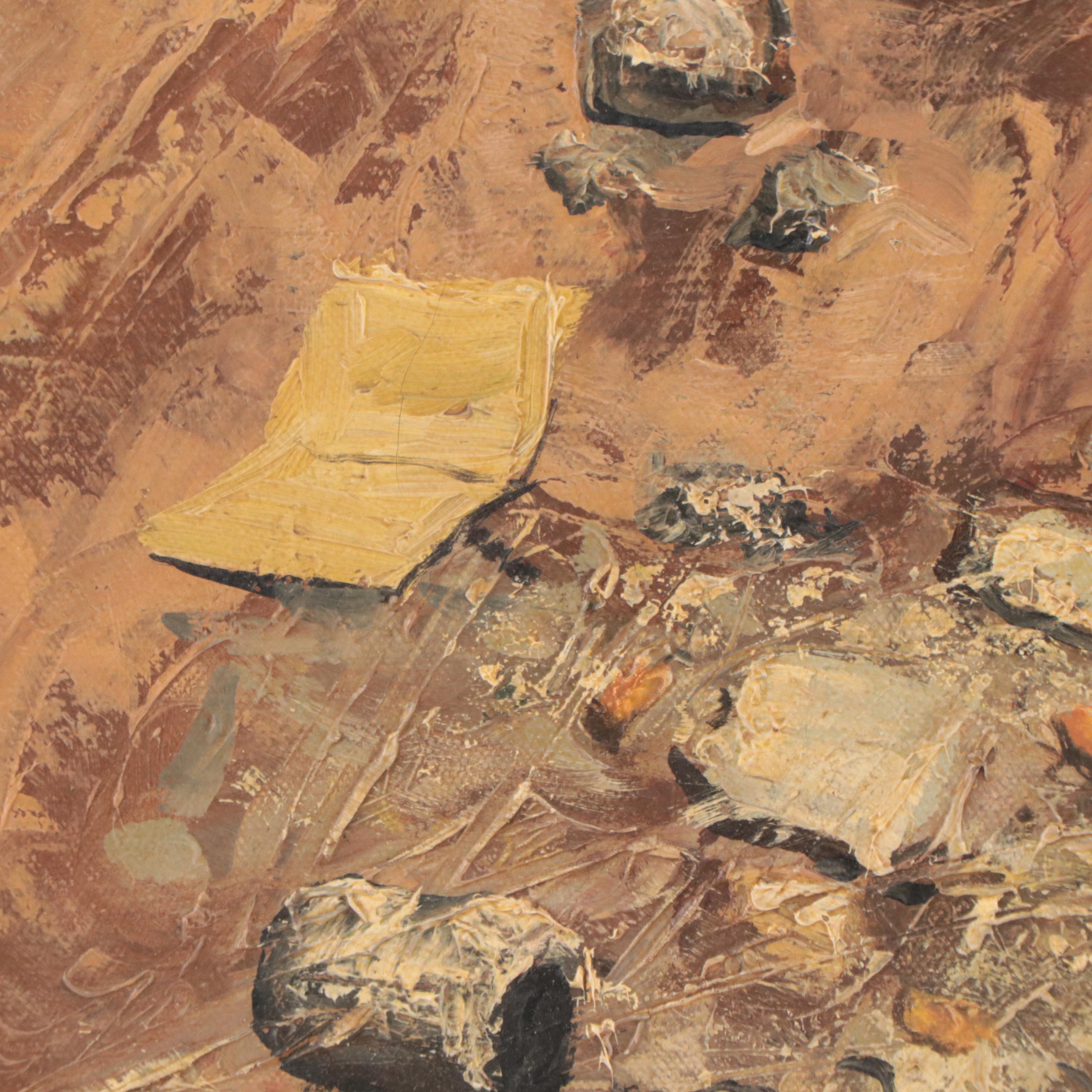 Oil Painting of Lonely Boy at Landfill, 1949