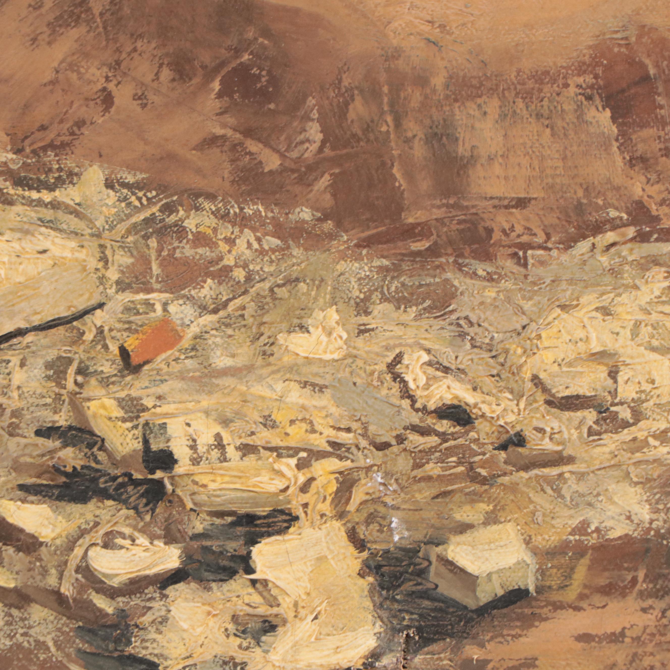 Oil Painting of Lonely Boy at Landfill, 1949