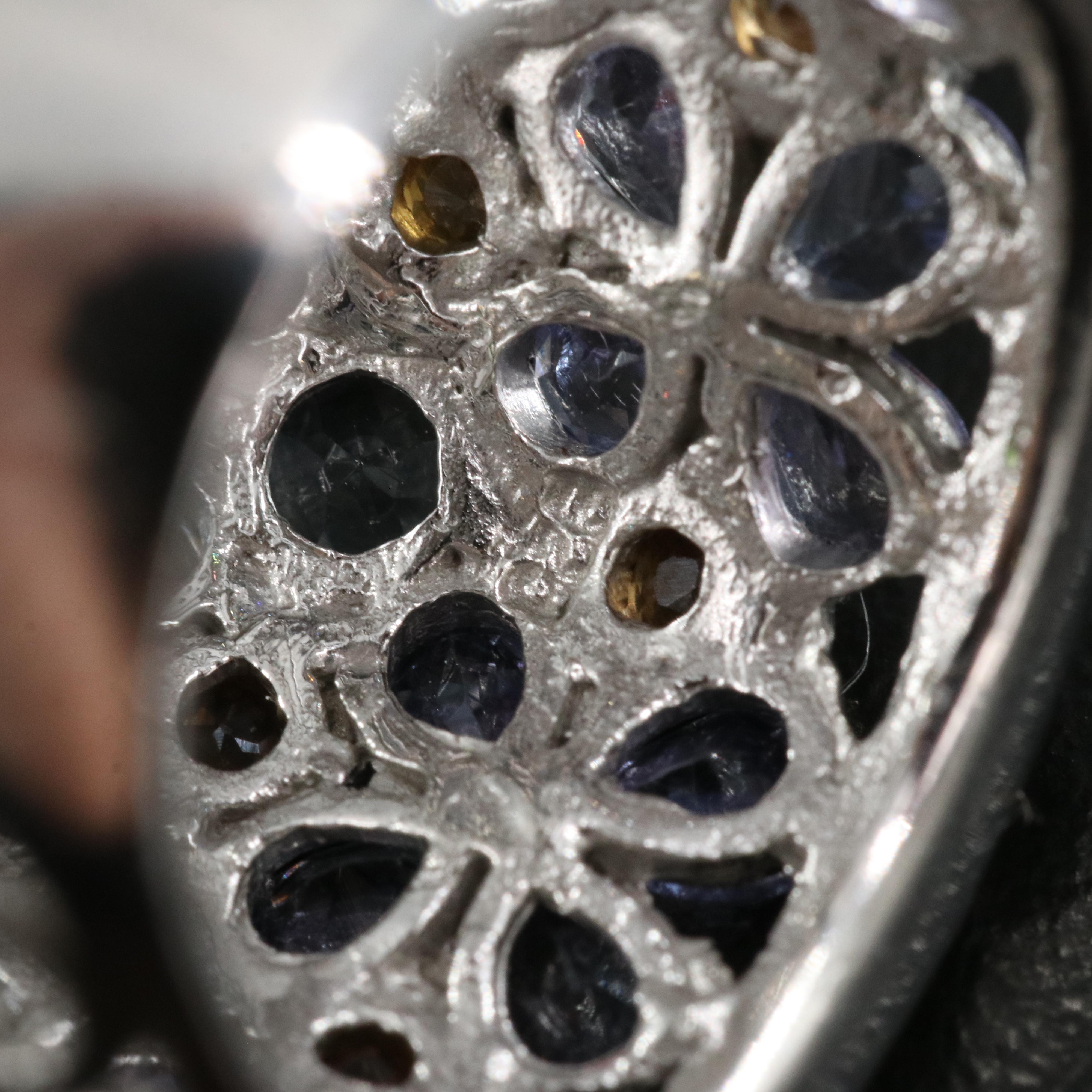 Sterling Ring Including Tanzanite, Aquamarine and Diopside