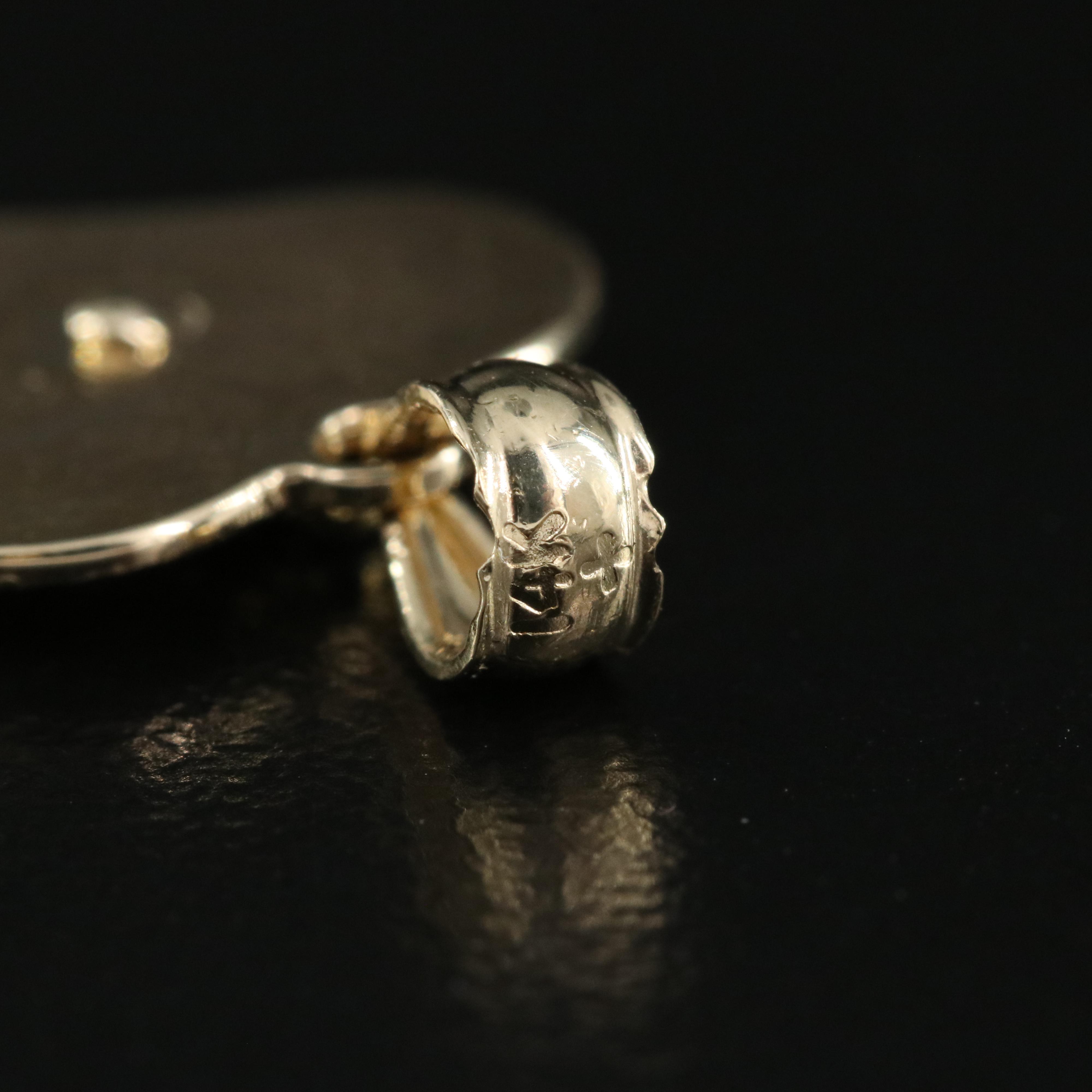 14K Mother Mary Heart Pendant