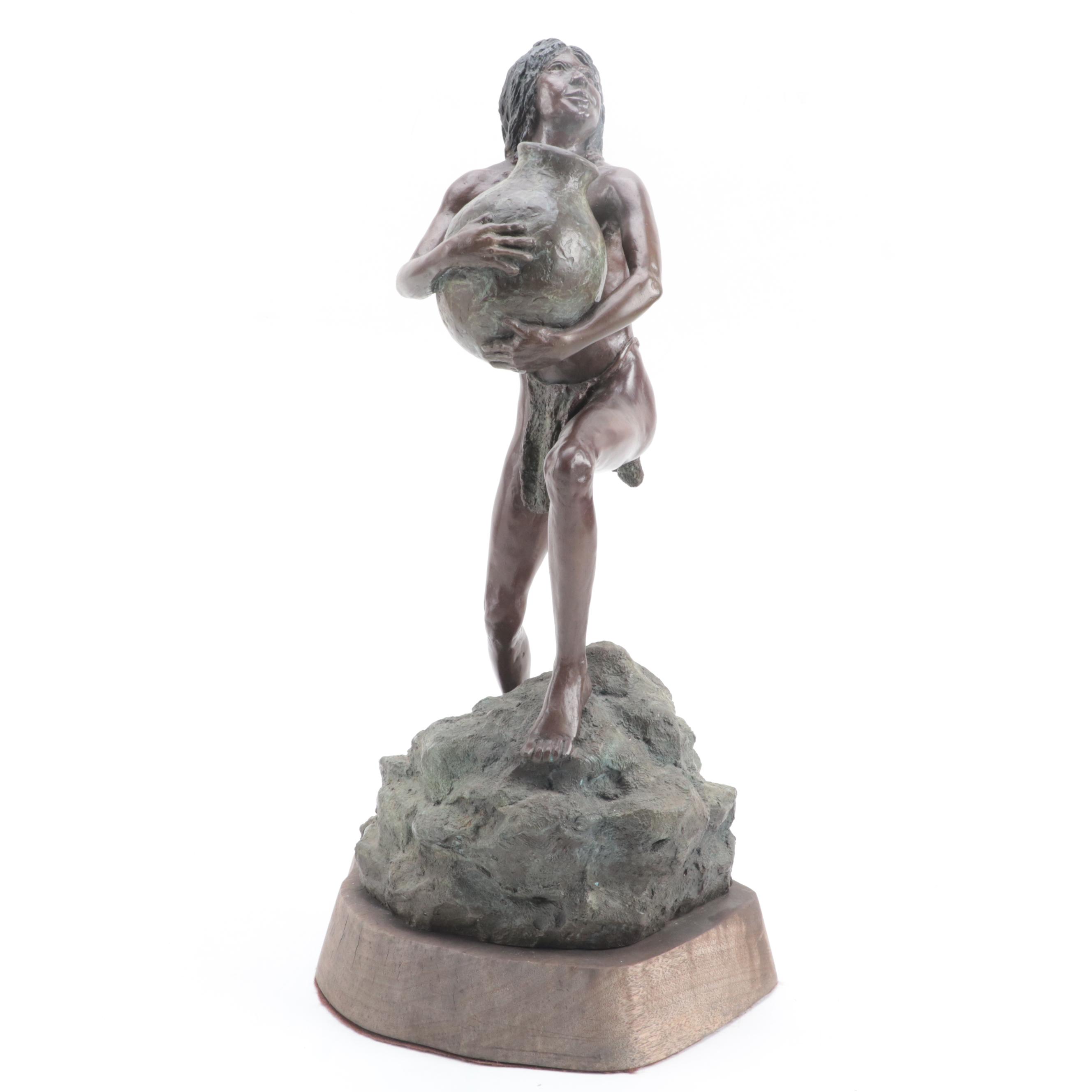 Jim Knox Bronze Sculpture "Water Carrier," 1980