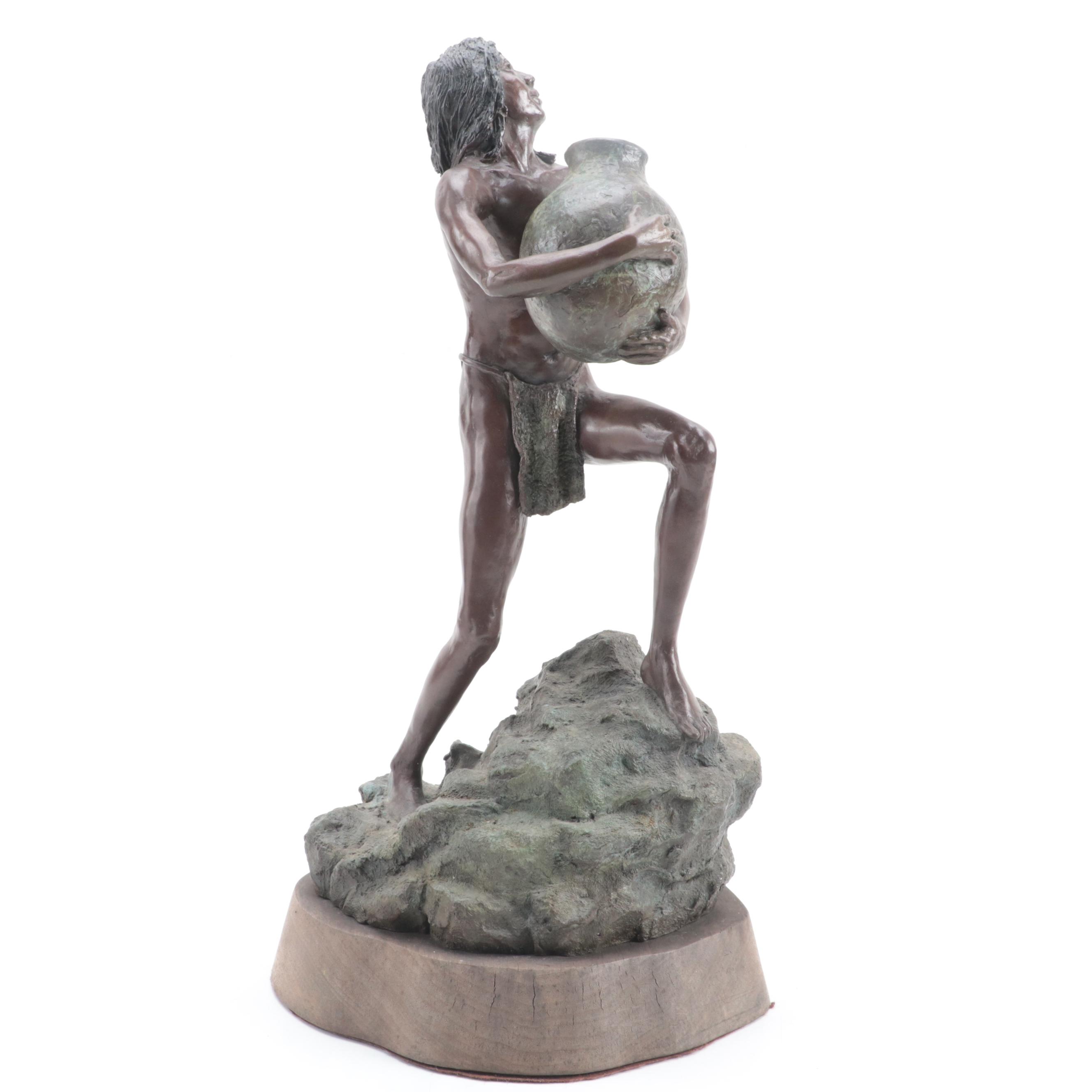 Jim Knox Bronze Sculpture "Water Carrier," 1980