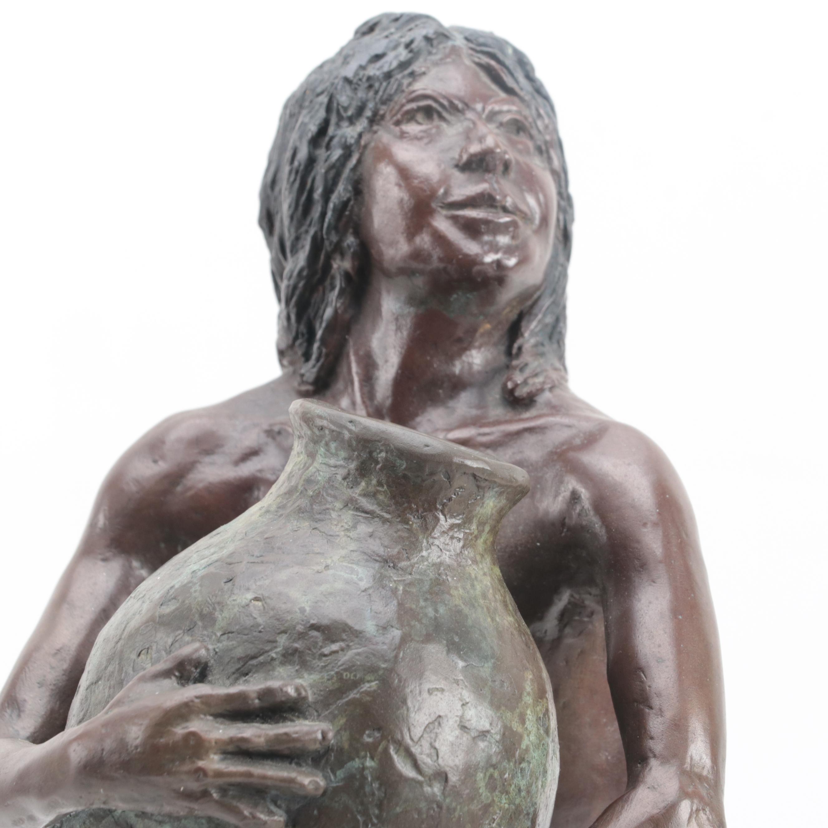Jim Knox Bronze Sculpture "Water Carrier," 1980