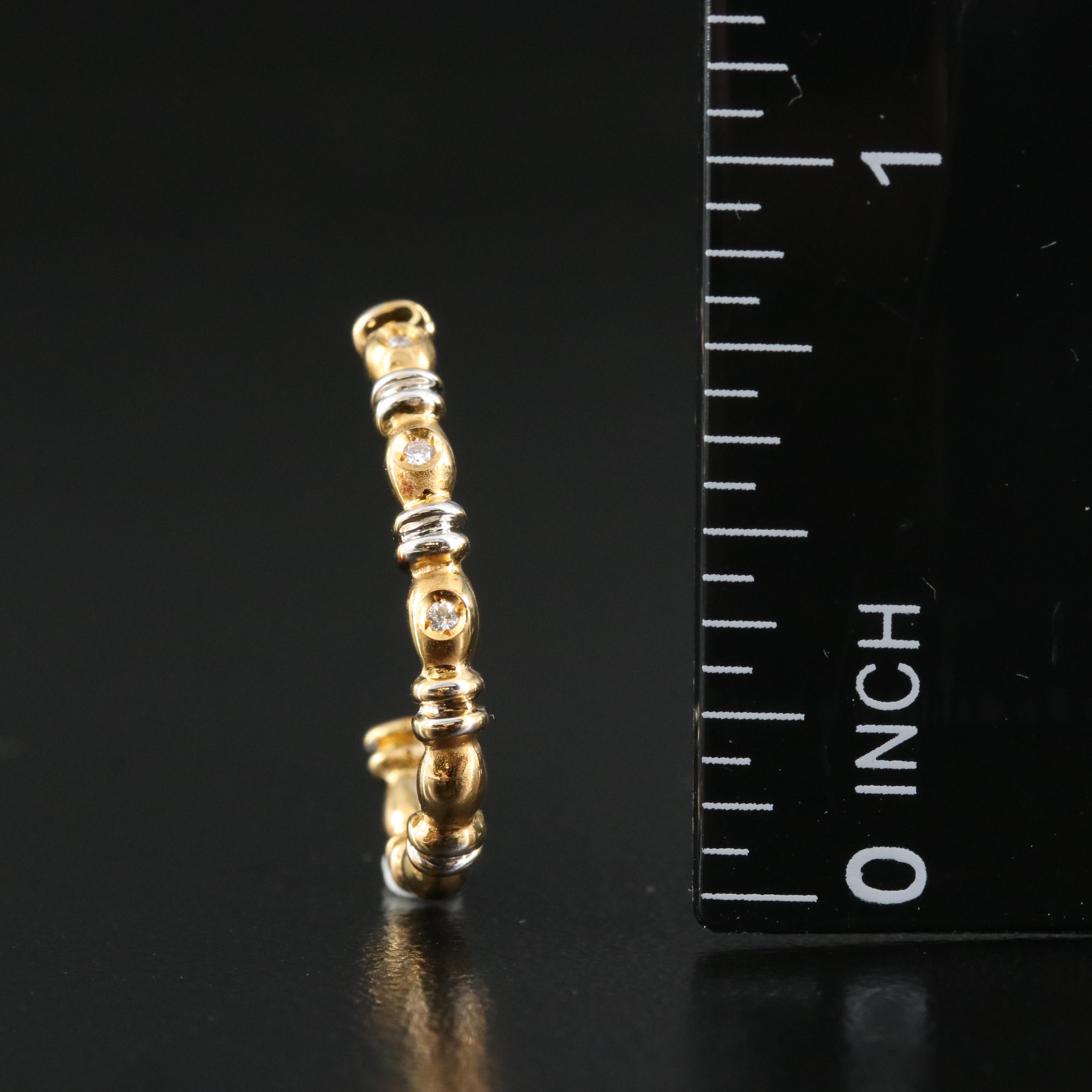 18K Two-Tone 0.03 CTW Diamond J Hook Earrings