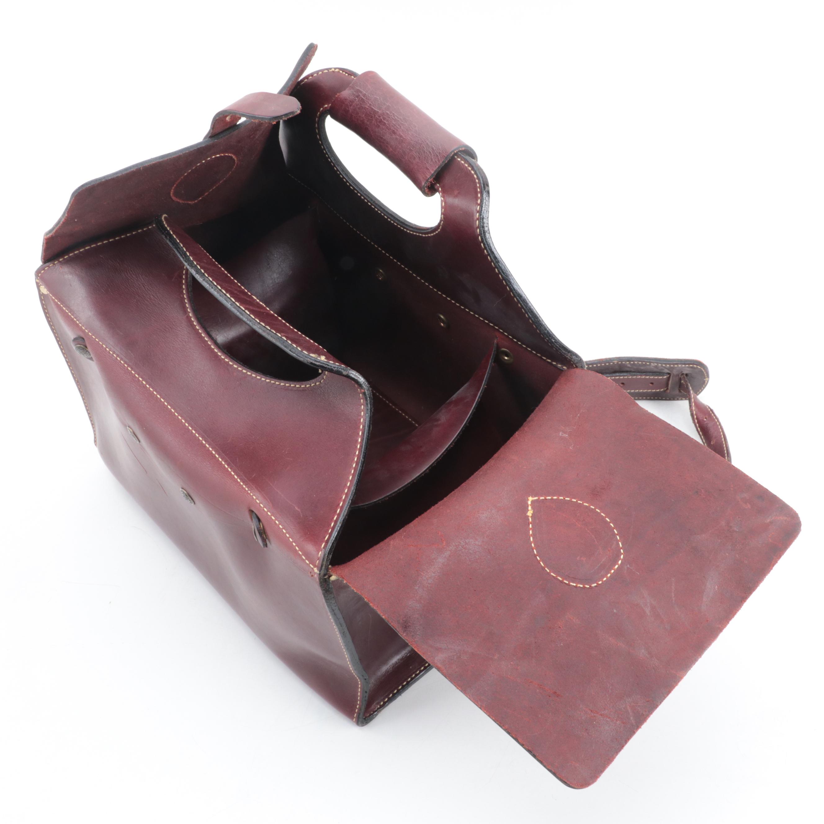 Holland Sport Oxblood Leather Range Bags with Brodin Landing Net and Orvis Reels