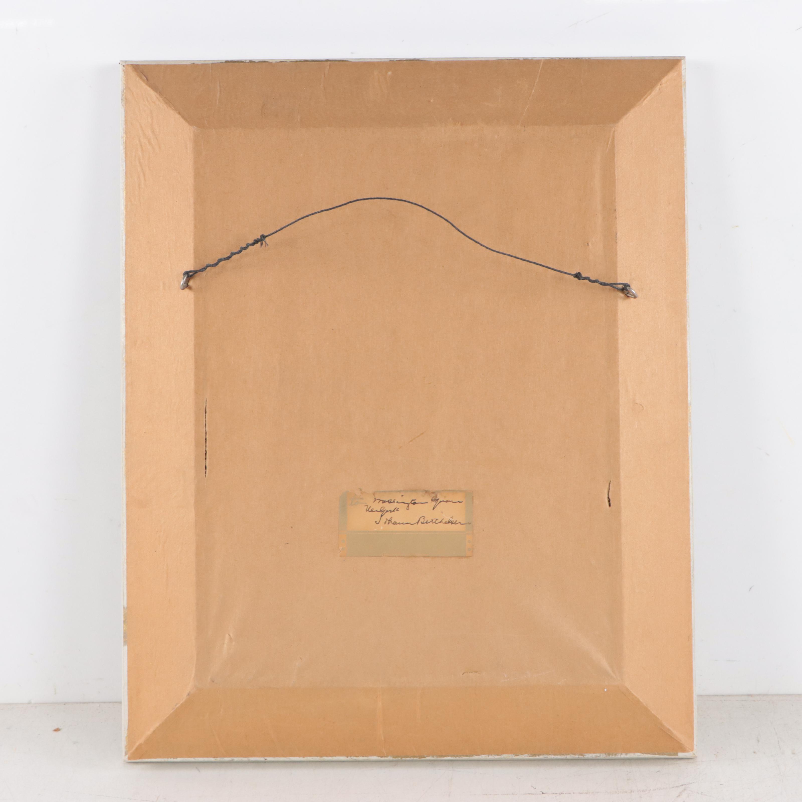 Johann Berthelsen Cityscape Oil Painting of Washington Square Park in the Snow